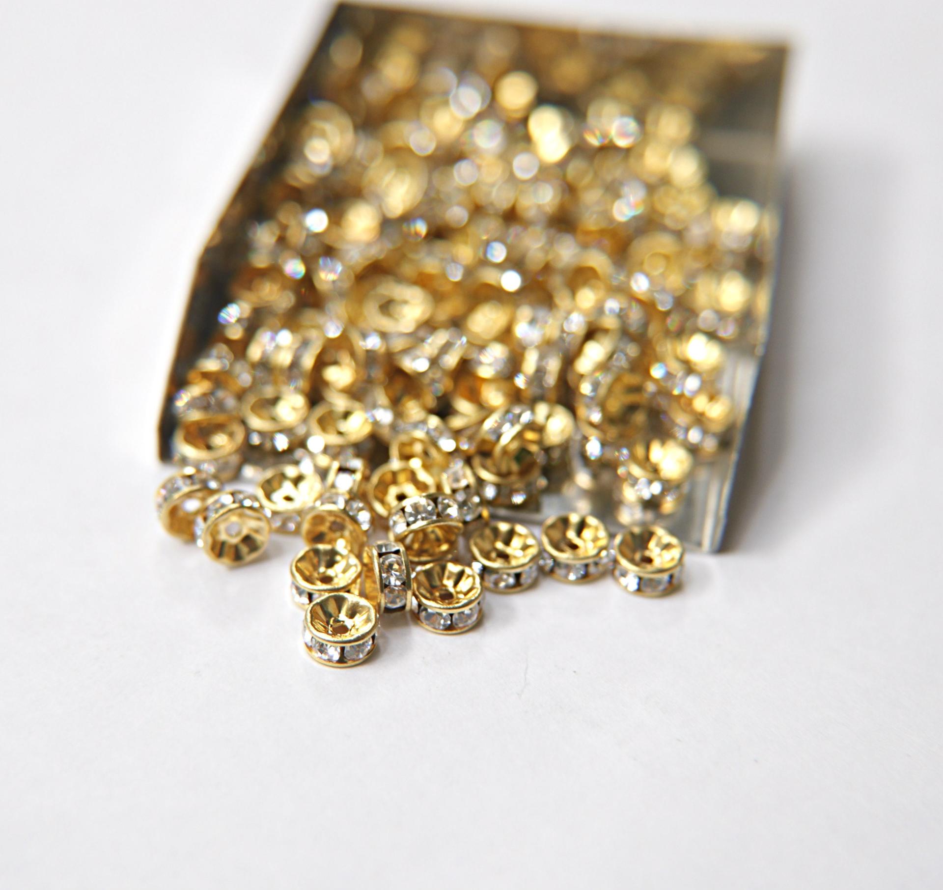 Swarovski Spacer Rondelle (77506) 6mm 6/12/36/72/144 pieces Metal findings, vintage components, jewelry making, craft supplies, decorations