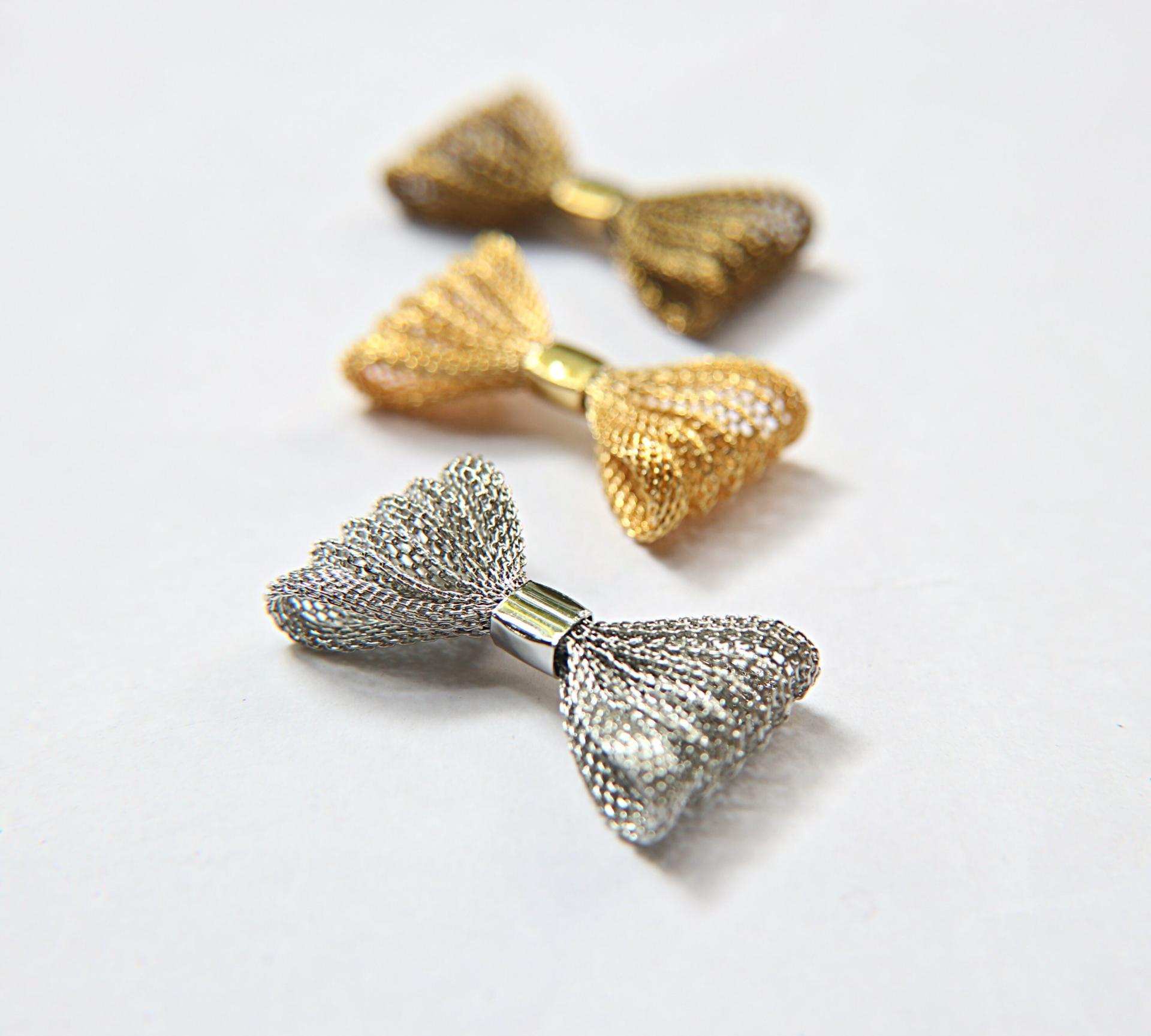 Bow Plated Handmade 48mm x 25mm / 63mm x 36mm Haute Couture Embroidery, decoration, jewelry findings, embroidery materials, craft supplies