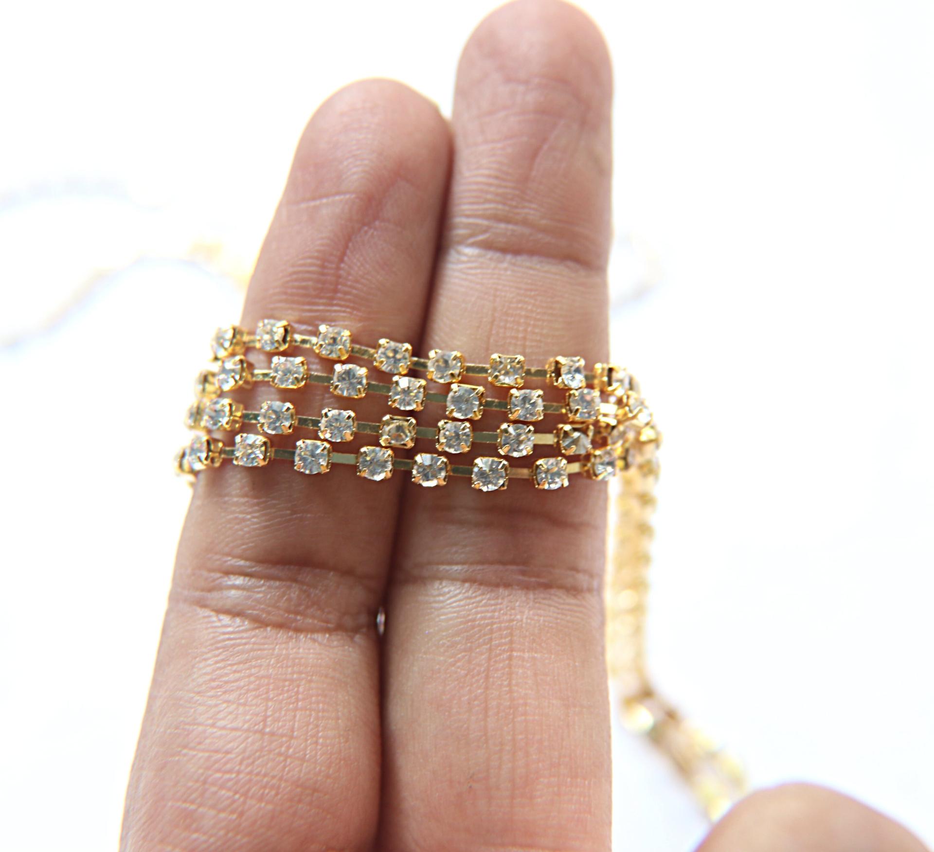 10/12 SS Swarovski Cup Chain in Crystal Xillion 3mm Made in Austria 0.5/1/2/5 Meters strass chains embroidery materials, wedding decorations