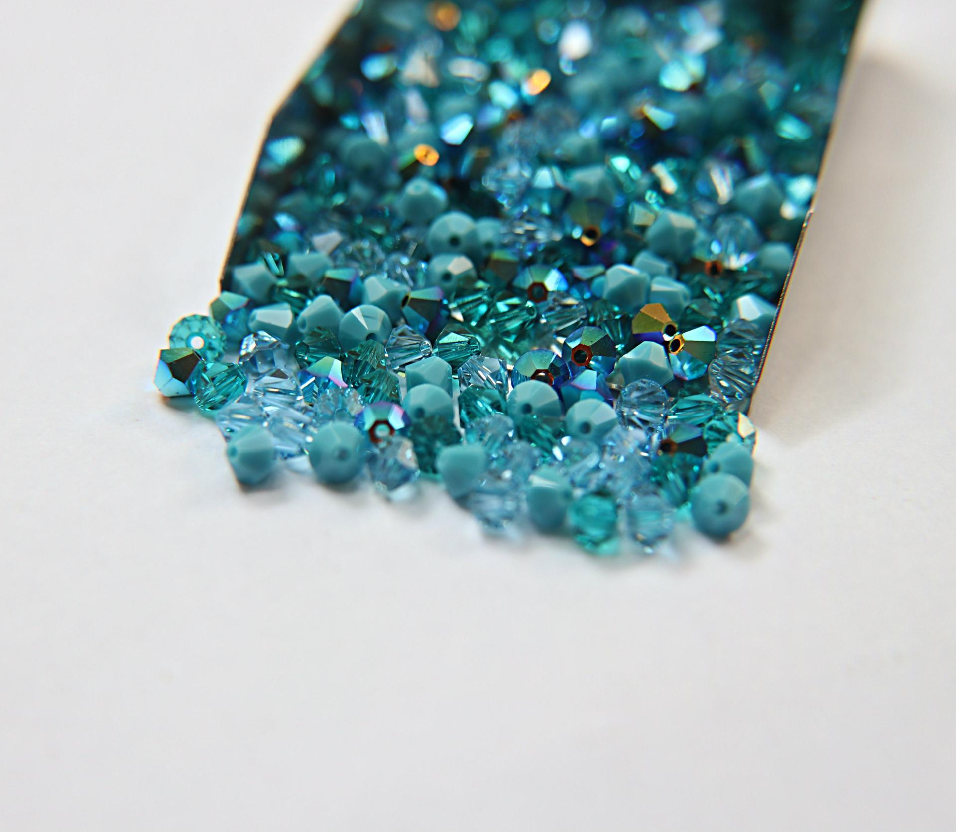 5mm Breeze Blue Designer Mixes Swarovski Bicone beads 12/36/72/144/432/720 Pieces jewelry making, embroidery materials, mix beads, craft