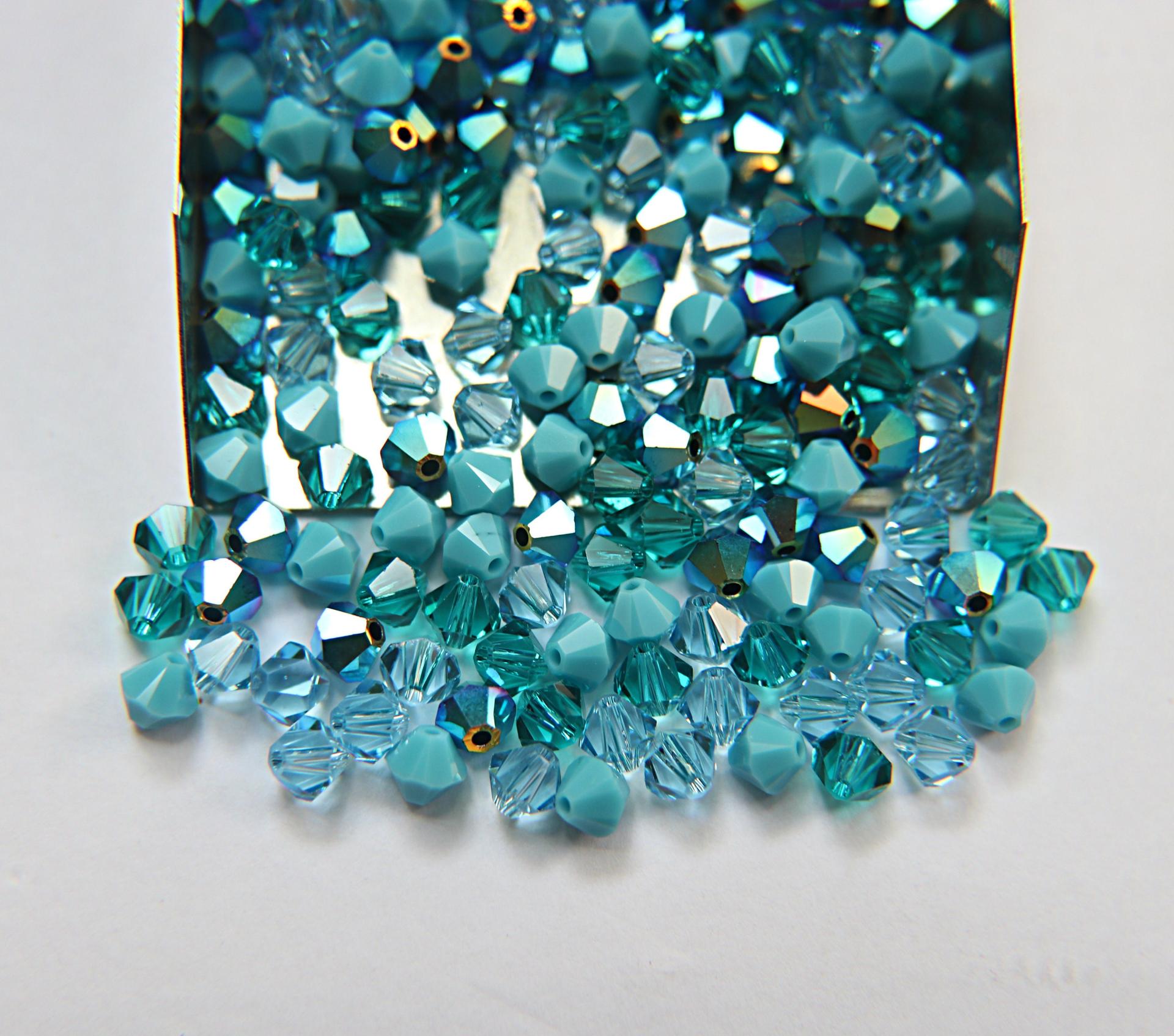 5mm Breeze Blue Designer Mixes Swarovski Bicone beads 12/36/72/144/432/720 Pieces jewelry making, embroidery materials, mix beads, craft