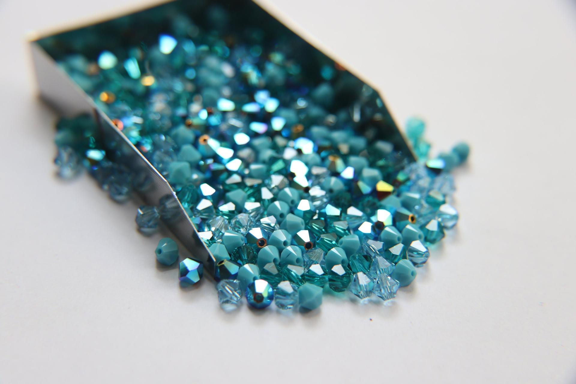 5mm Breeze Blue Designer Mixes Swarovski Bicone beads 12/36/72/144/432/720 Pieces jewelry making, embroidery materials, mix beads, craft