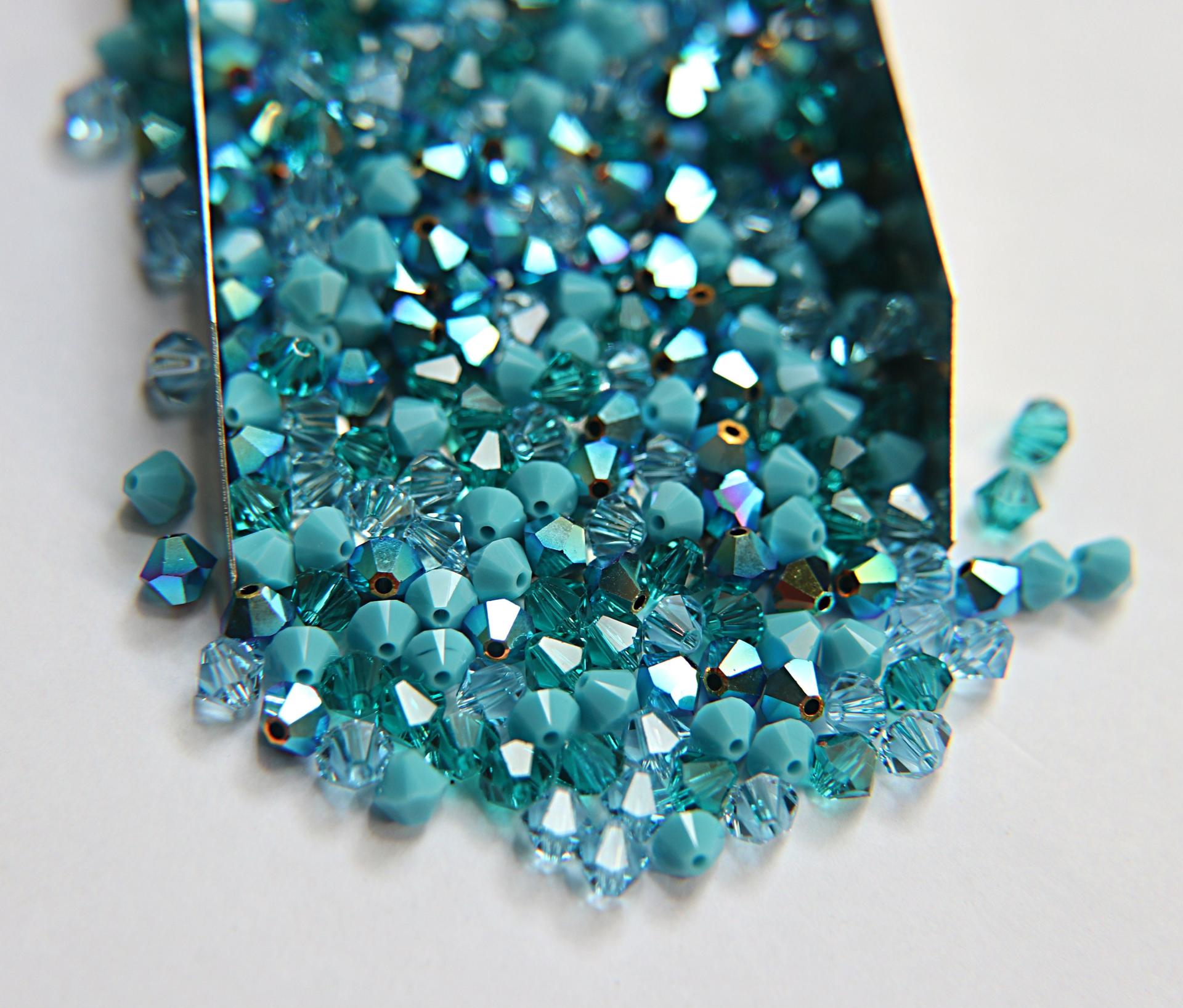5mm Breeze Blue Designer Mixes Swarovski Bicone beads 12/36/72/144/432/720 Pieces jewelry making, embroidery materials, mix beads, craft