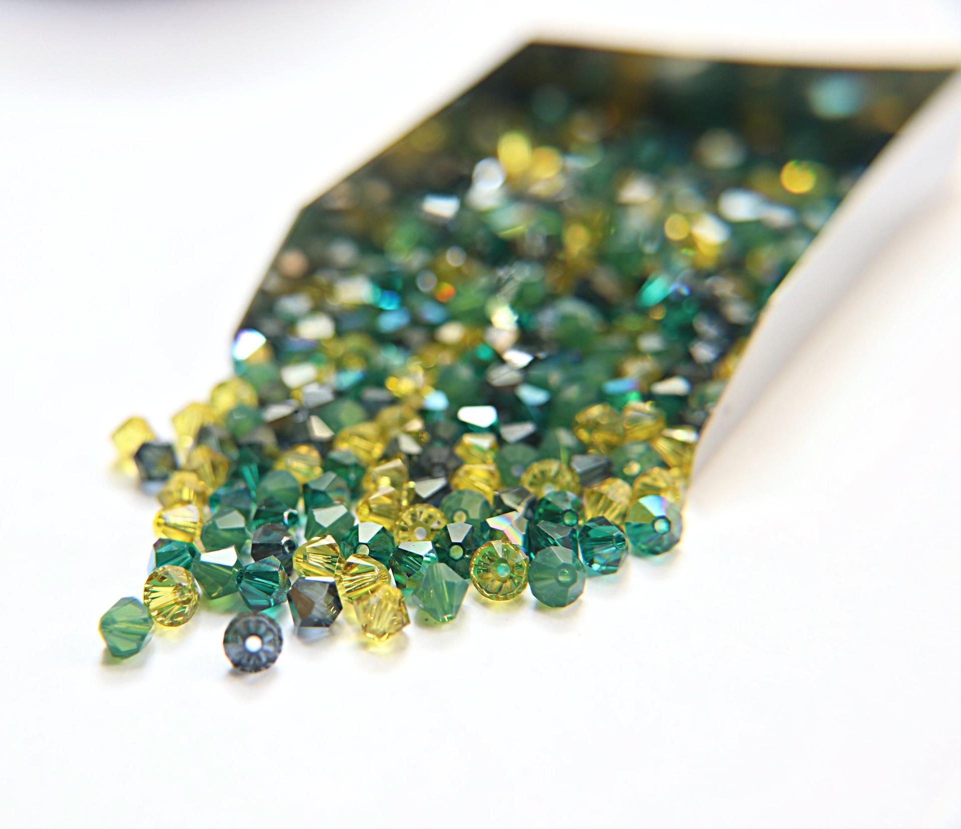 5mm Green Gems Designer Mixes Swarovski Bicone beads 12/36/72/144/432/720 Pieces jewelry making, embroidery materials, mix beads