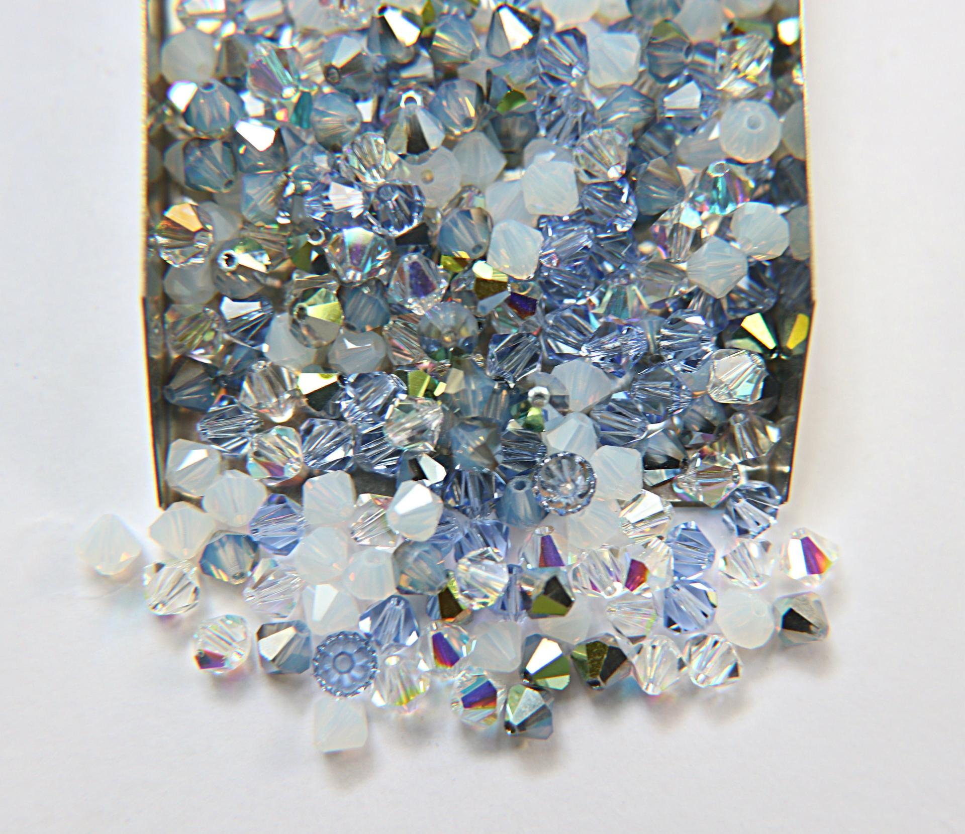 5mm Palos Verdes Blue Designer Mixes Swarovski Bicone beads 12/36/72/144/432/720 Pieces jewelry making, embroidery materials, mix beads