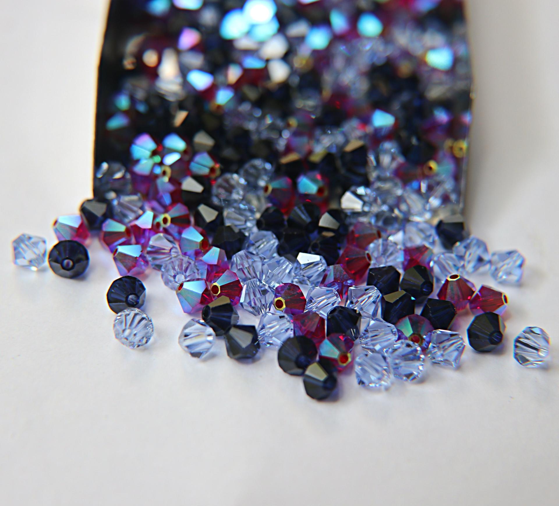 5mm Blue Lily Designer Mixes Swarovski Bicone beads 12/36/72/144/432/720 Pieces jewelry making embroidery materials, mix beads, craft supply