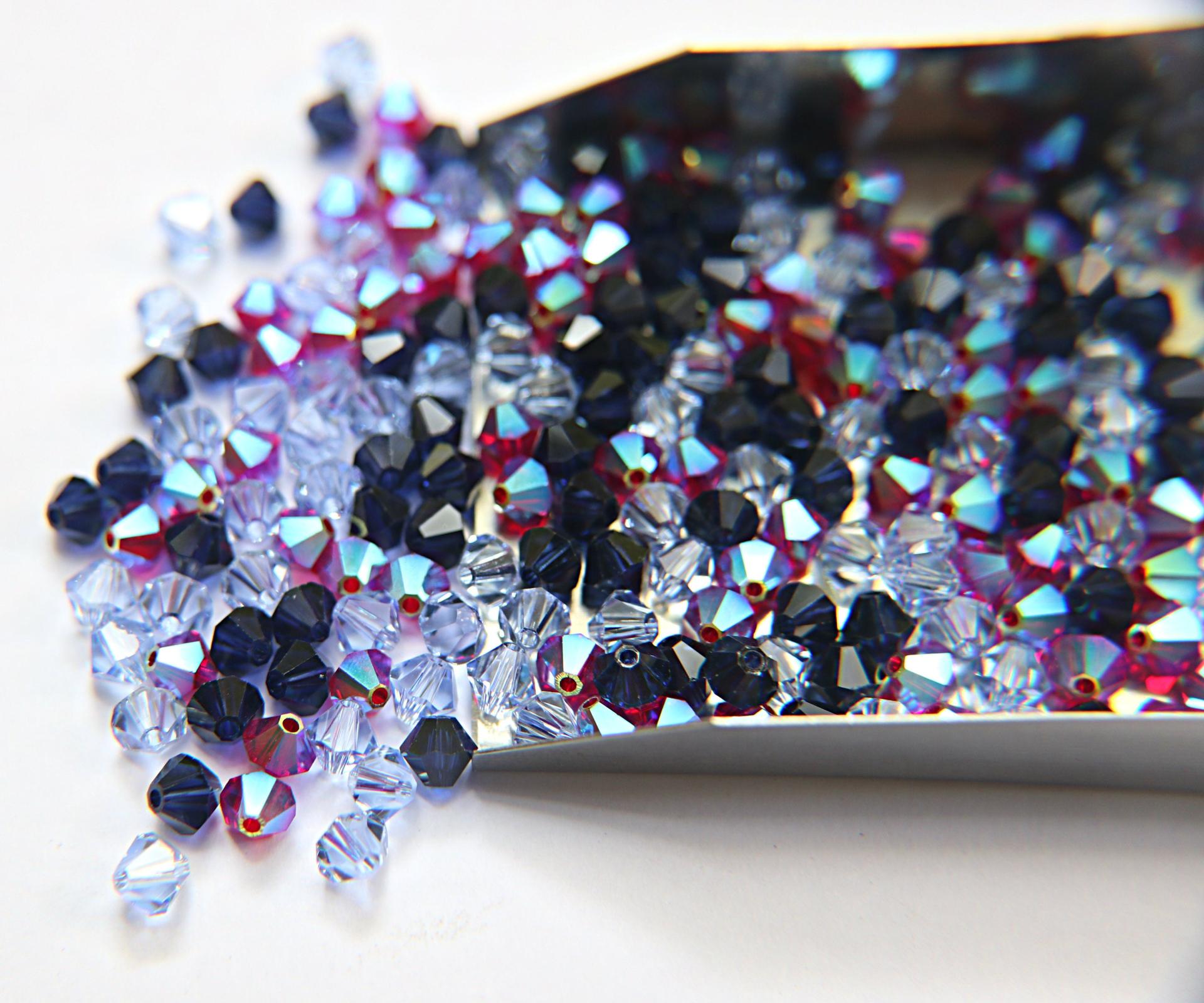 5mm Blue Lily Designer Mixes Swarovski Bicone beads 12/36/72/144/432/720 Pieces jewelry making embroidery materials, mix beads, craft supply
