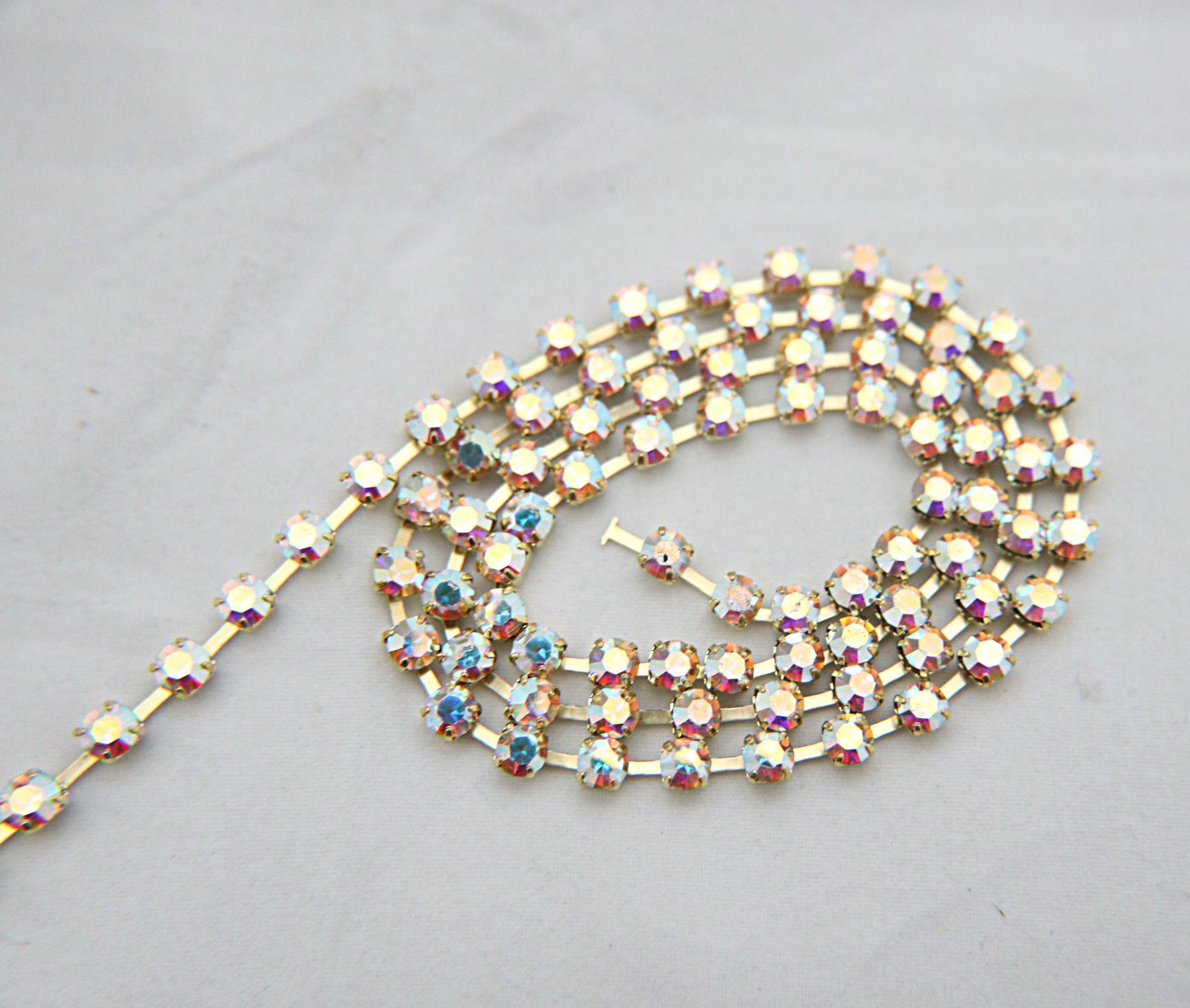 12SS Swarovski Rhinestone Chain in Crystal AB 3mm 0.5/1/2/5 Meters Wedding Bridal Supplies|Jewelry Making|Decoration, strass chains, rare