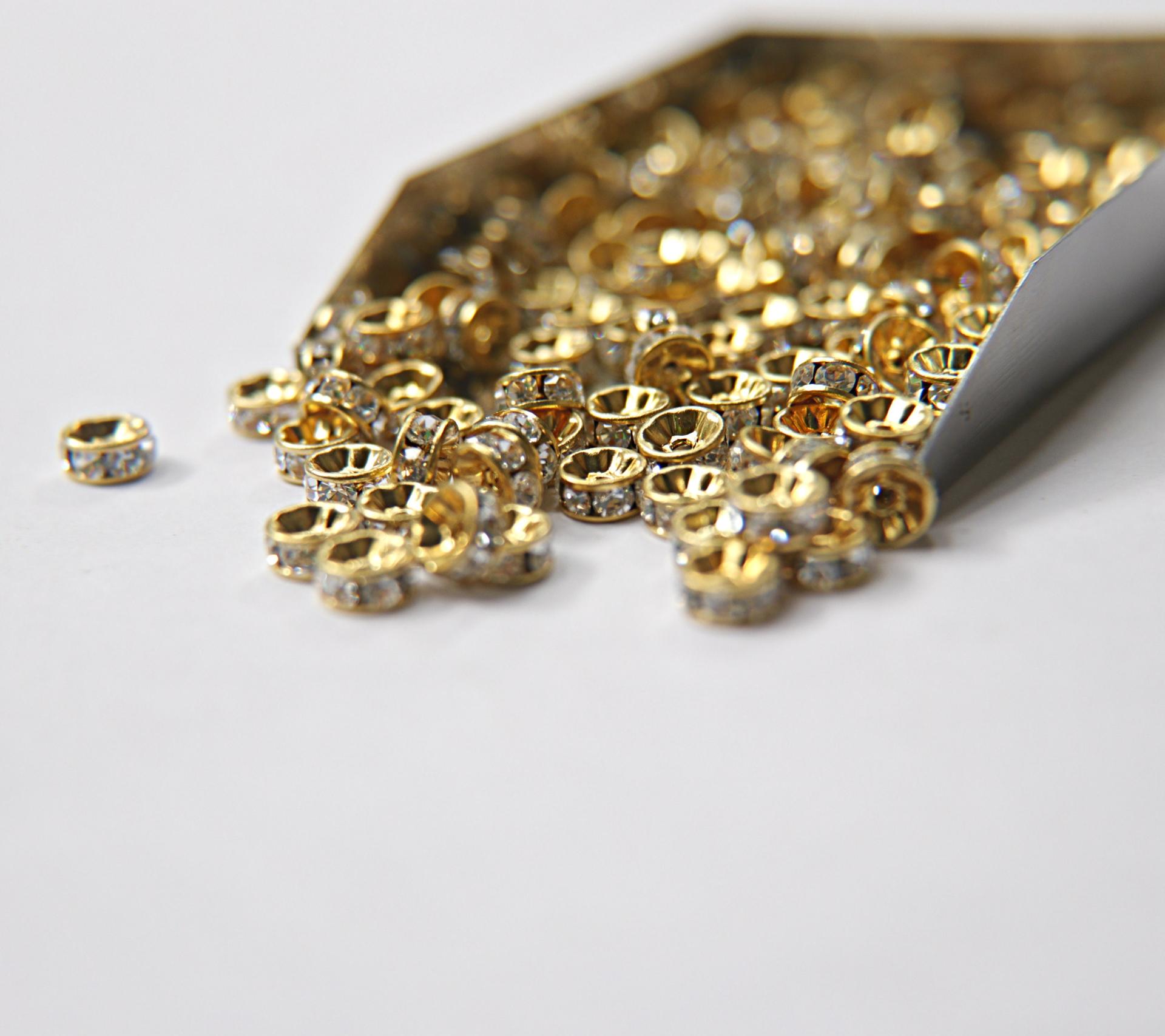 Swarovski Spacer Rondelle (77506) 6mm 6/12/36/72/144 pieces Metal findings, vintage components, jewelry making, craft supplies, decorations