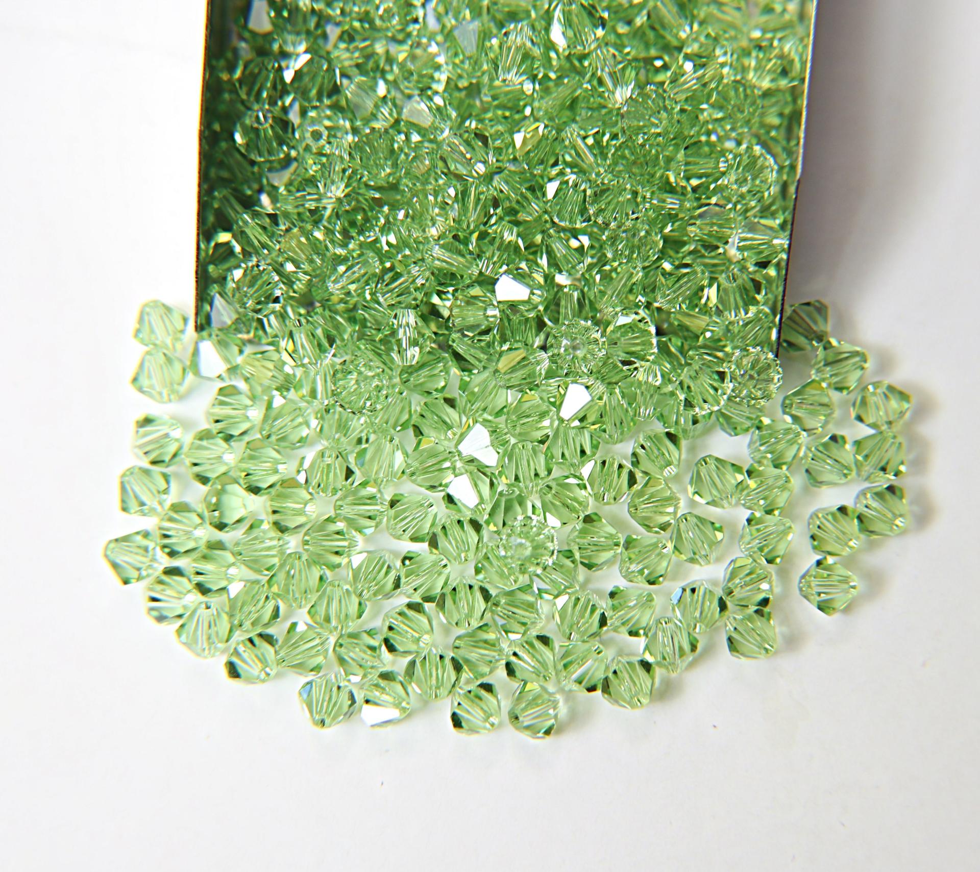 4/5mm Peridot Swarovski Bicone beads 12/36/72/144/432/720 Pieces Made in Austria rare beads, craft supplies, embroidery materials, premium