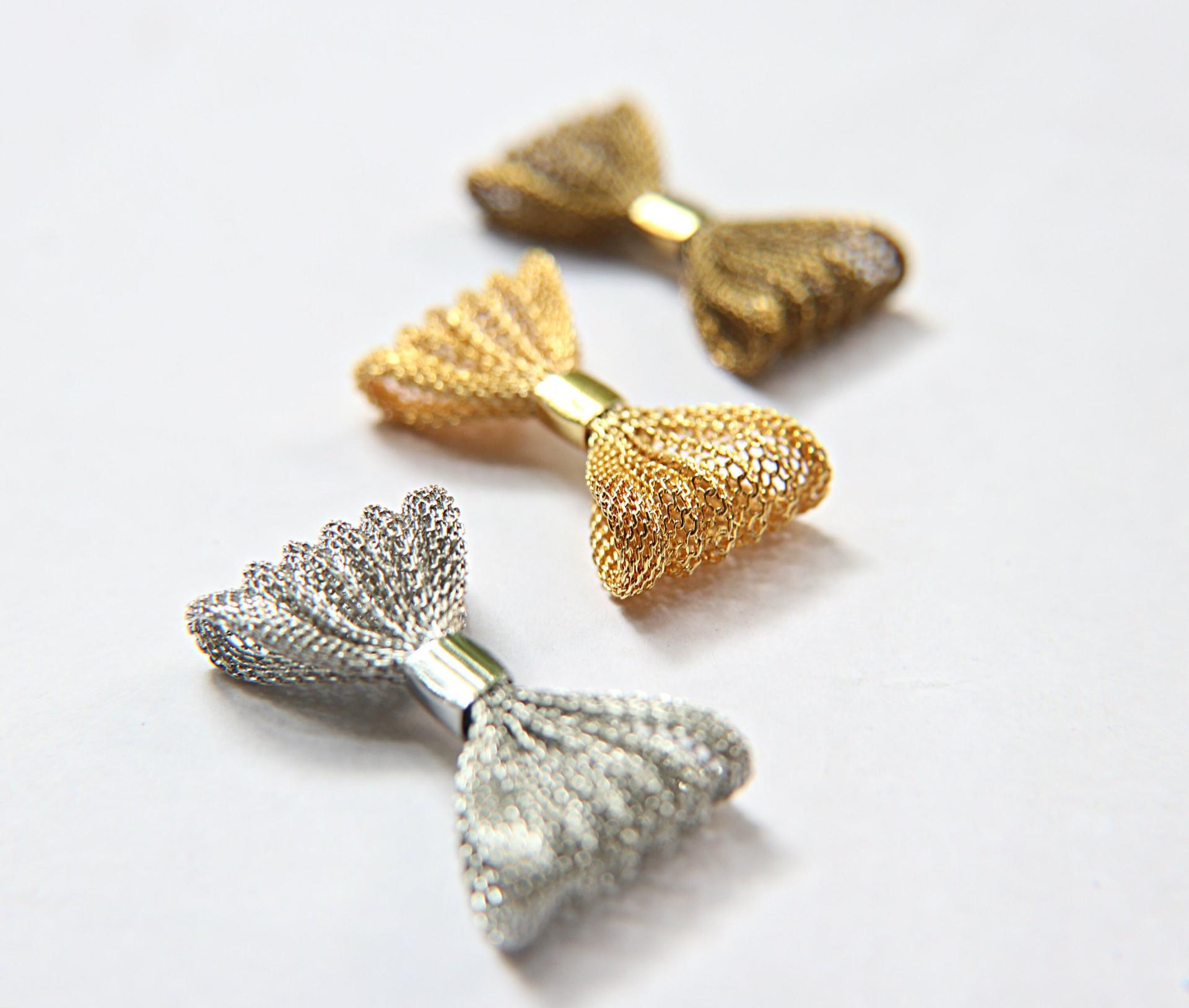 Bow Plated Handmade 48mm x 25mm / 63mm x 36mm Haute Couture Embroidery, decoration, jewelry findings, embroidery materials, craft supplies
