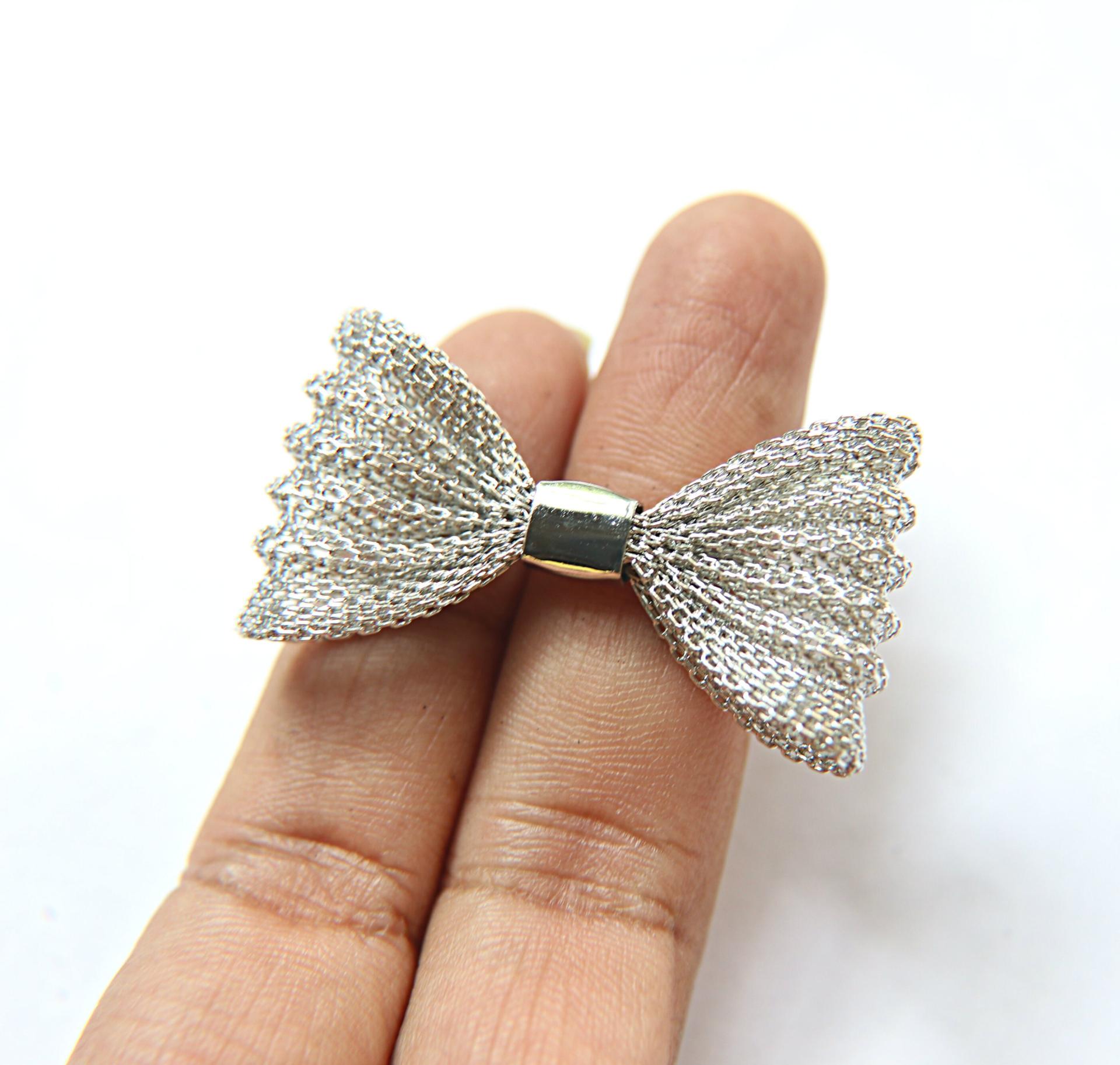 Bow Plated Handmade 48mm x 25mm / 63mm x 36mm Haute Couture Embroidery, decoration, jewelry findings, embroidery materials, craft supplies
