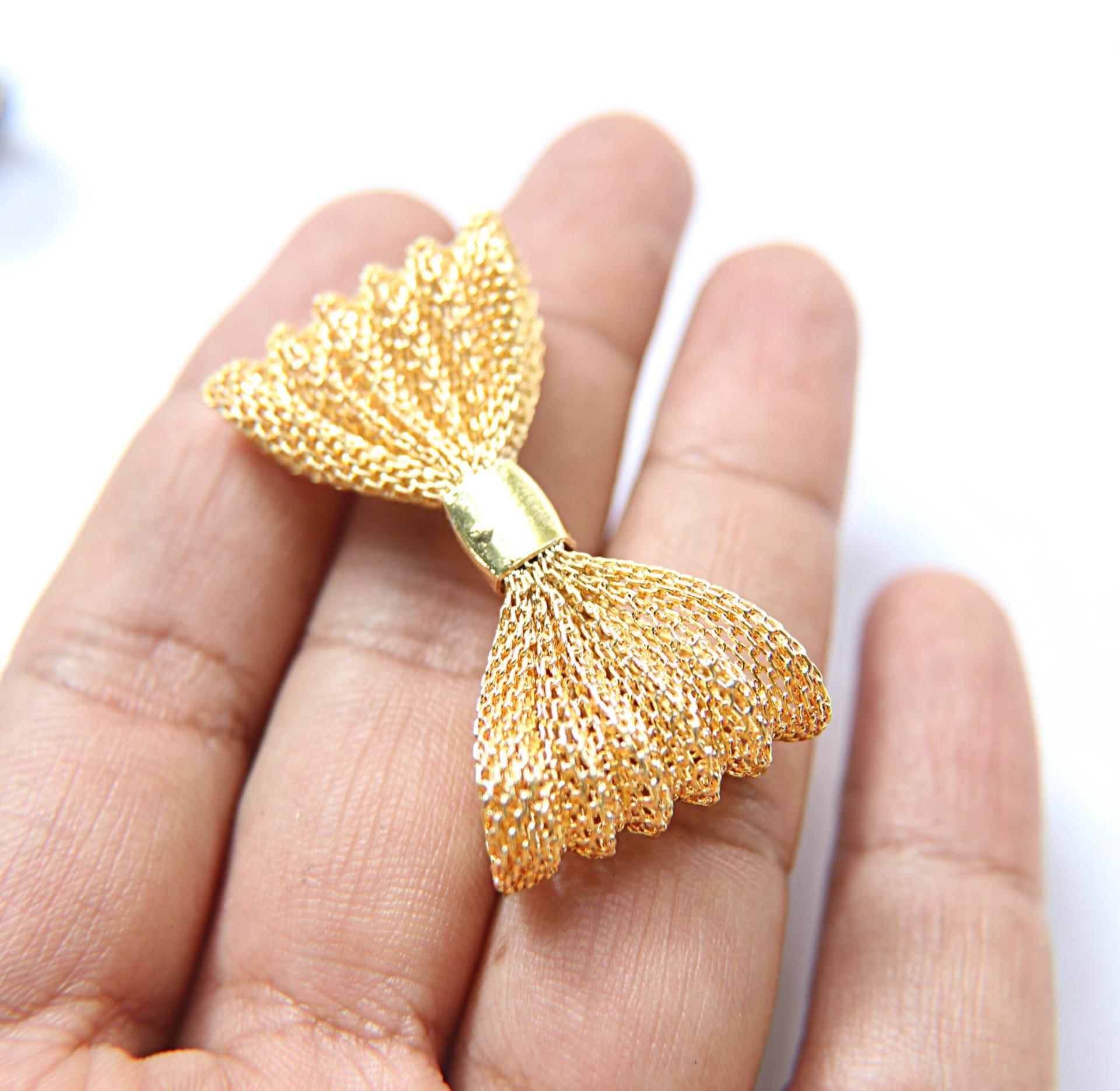 Bow Plated Handmade 48mm x 25mm / 63mm x 36mm Haute Couture Embroidery, decoration, jewelry findings, embroidery materials, craft supplies