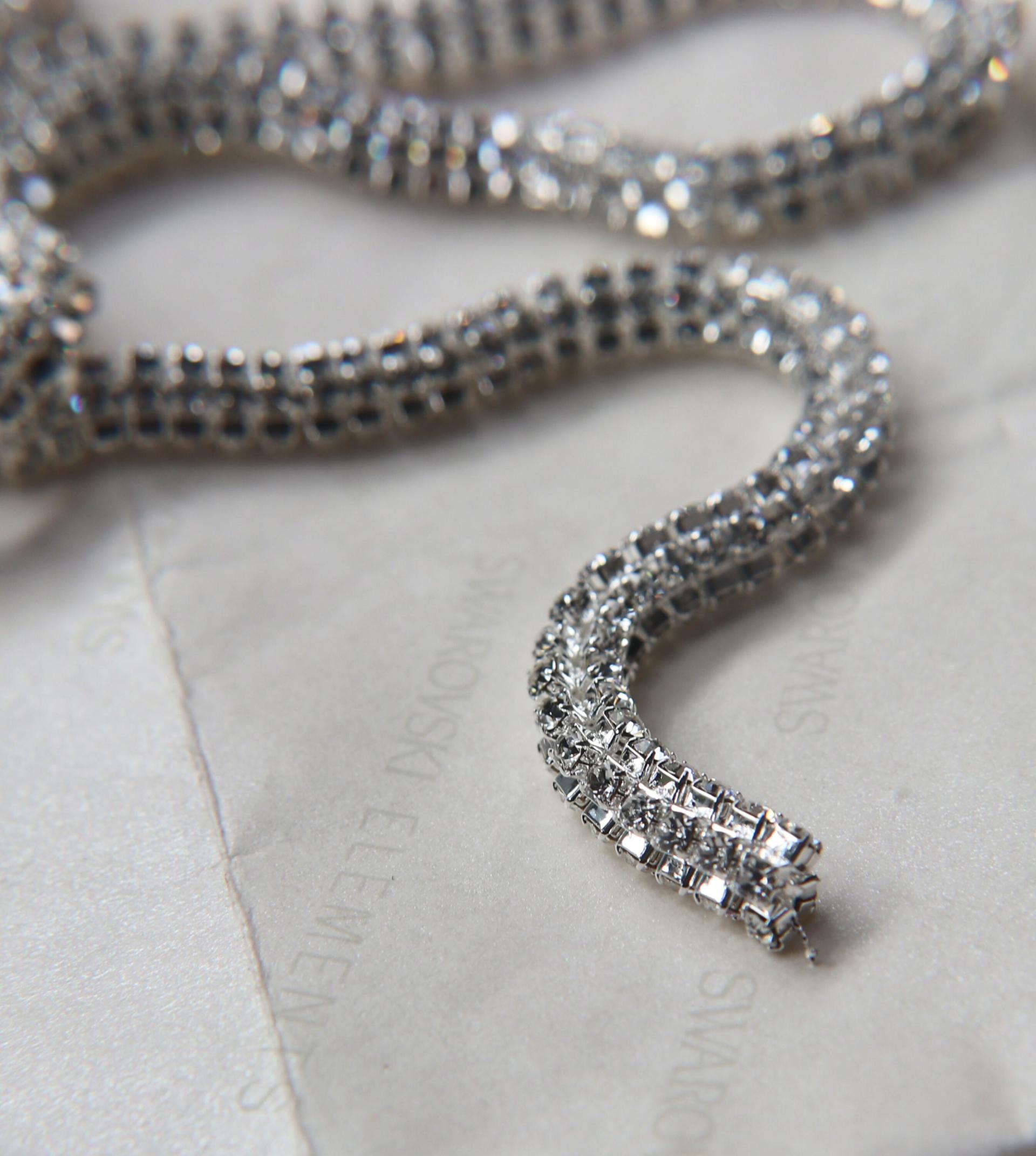 Swarovski Serpentine chain Round Rhinestone lace in Silver Plating 6mm thick for embellishments/Jewellery/couture inside (Hole 3mm) jacket