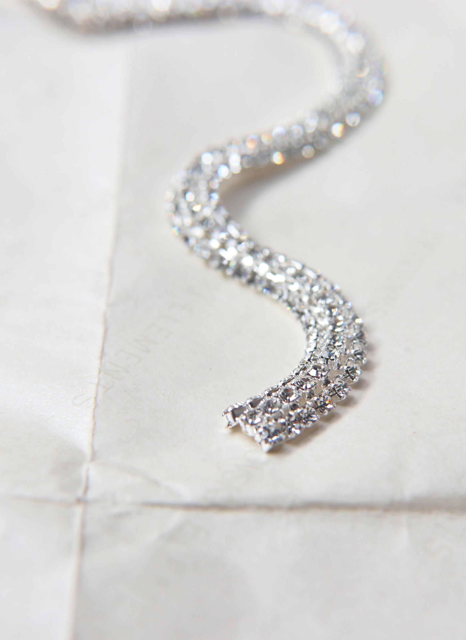 Swarovski Serpentine chain Rhinestone dome lace in Silver Plating 8mm thick for embellishments/Jewellery/couture jacket shoes embellishment