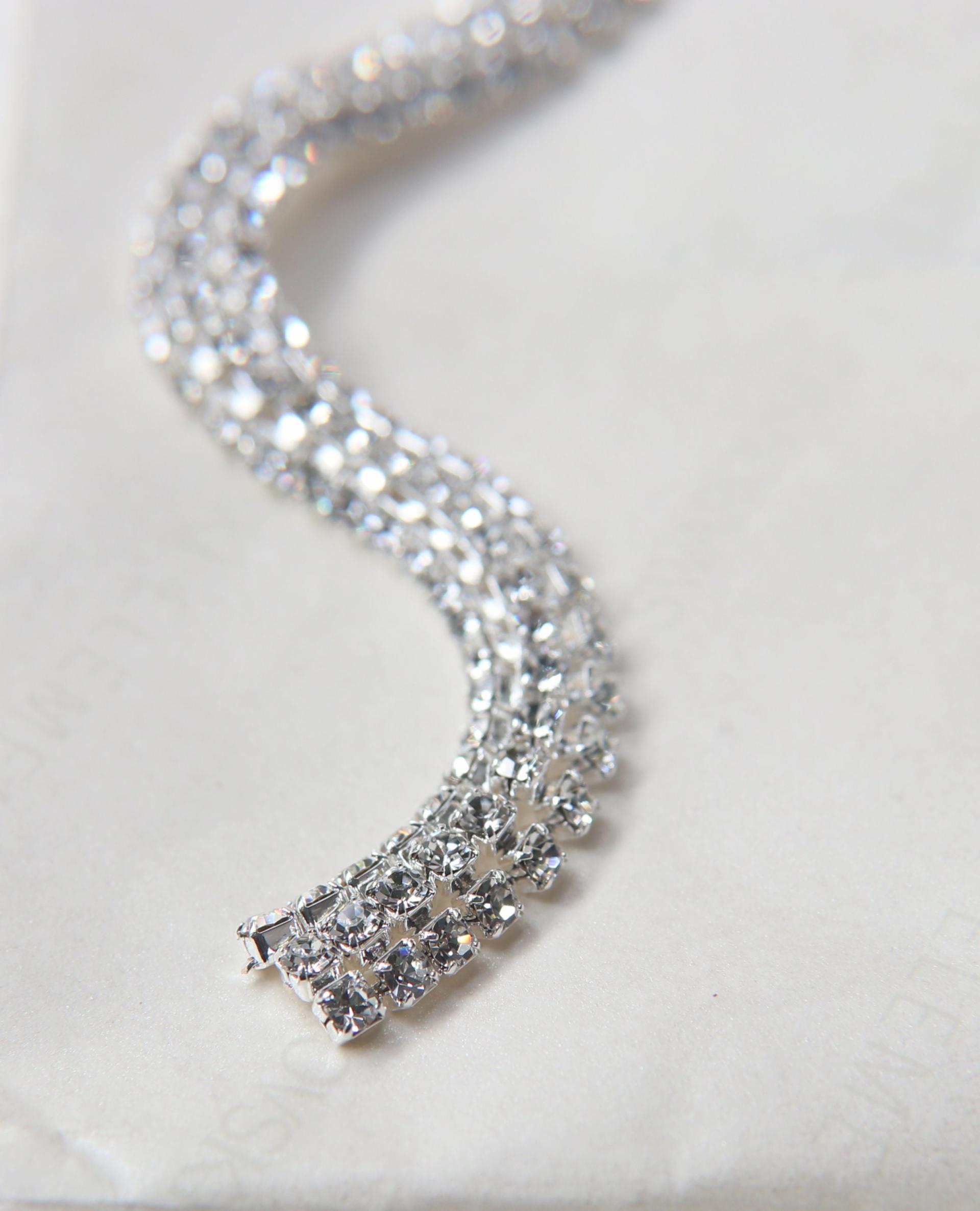 Swarovski Serpentine chain Rhinestone dome lace in Silver Plating 8mm thick for embellishments/Jewellery/couture jacket shoes embellishment