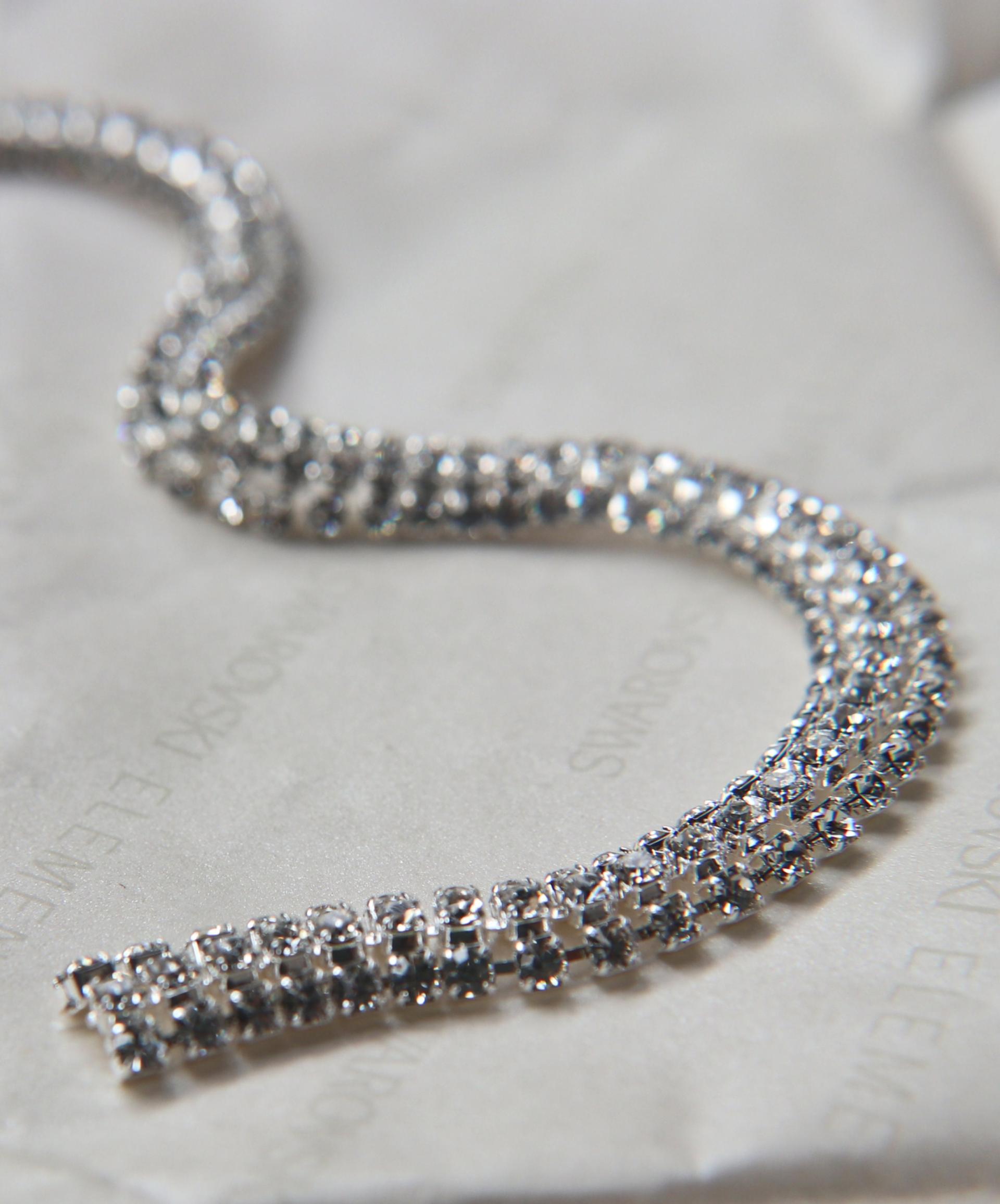 Swarovski Serpentine chain Rhinestone dome lace in Silver Plating 8mm thick for embellishments/Jewellery/couture jacket shoes embellishment