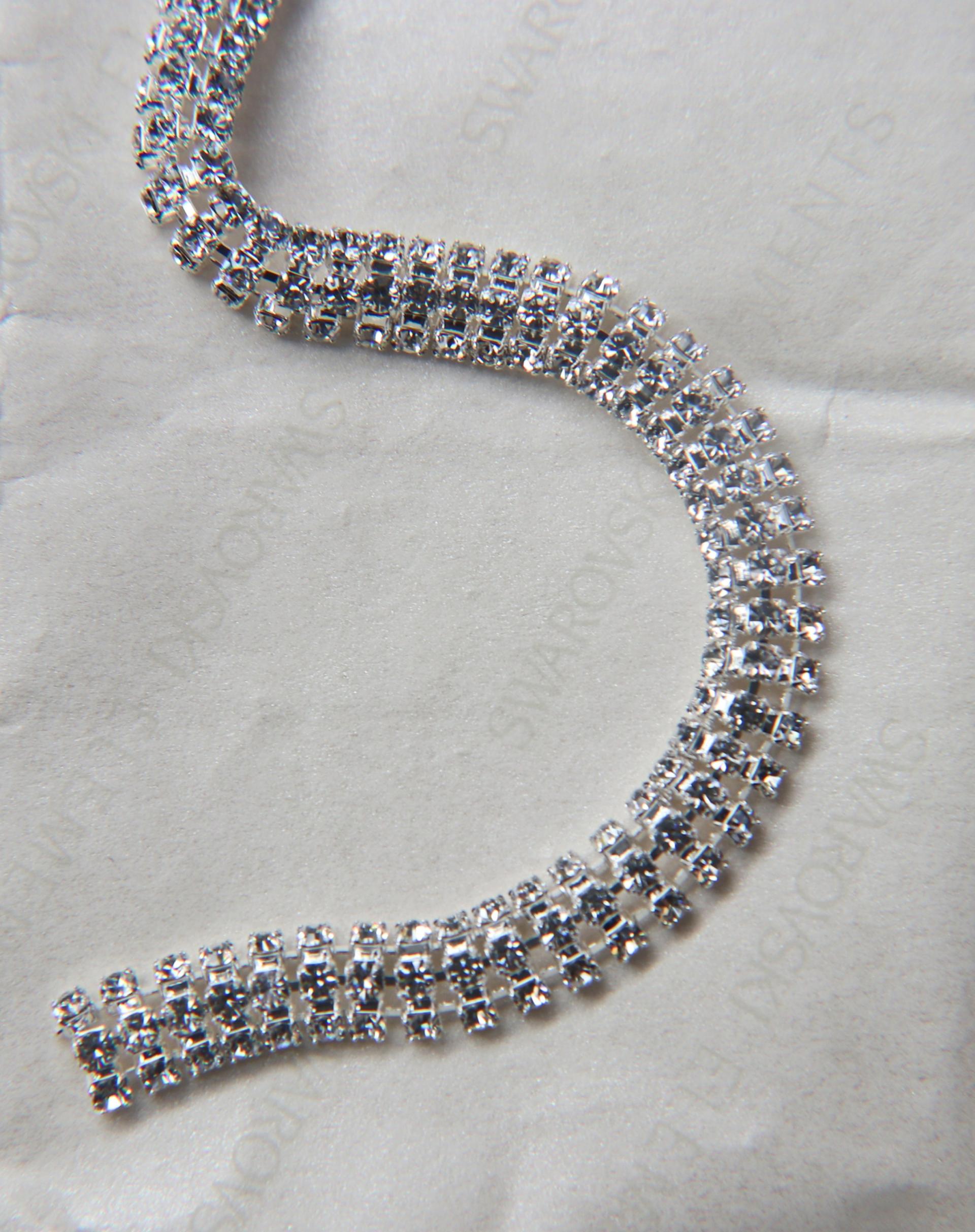 Swarovski Serpentine chain Rhinestone dome lace in Silver Plating 8mm thick for embellishments/Jewellery/couture jacket shoes embellishment