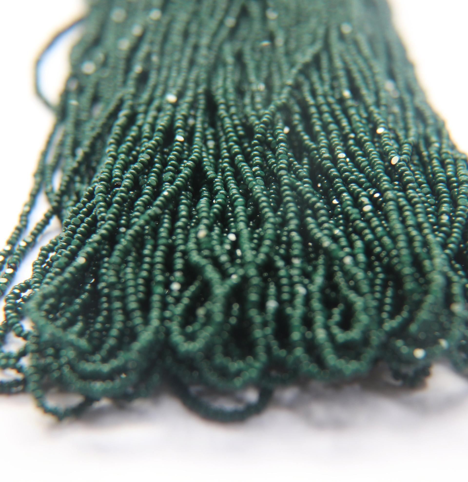 13/0 Hanks Charlotte Cut Beads 53270 Emerald Opaque 1/5/25/50/100 Hanks 1.6mm glass beads, jewelry supply, findings, craft supply, rare