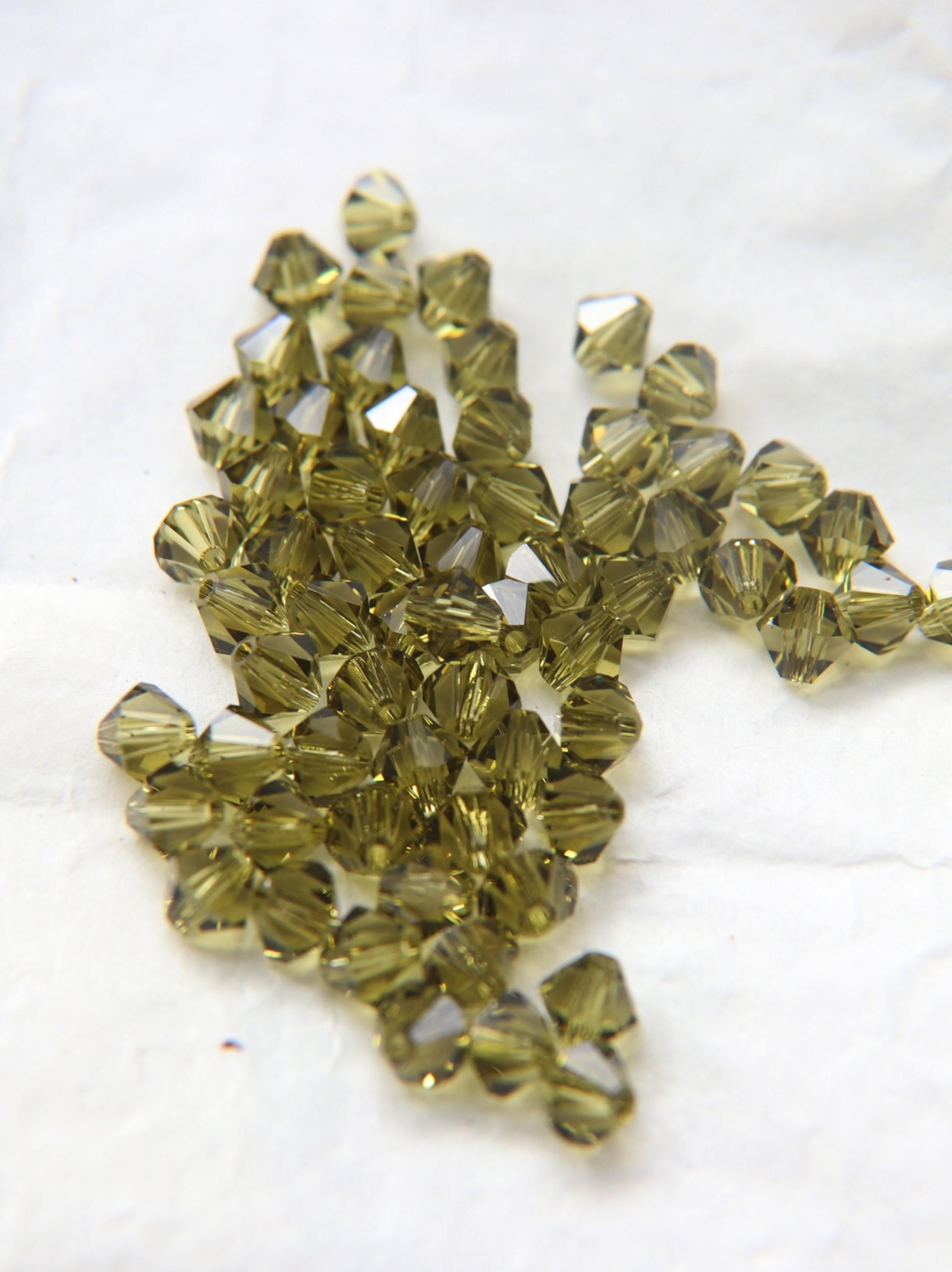 5mm Khaki Swarovski Bicone beads Cuts 12/36/72/144/432/720 Pieces (550) VINTAGE SWAROVSKI, jewelry making, embroidery materials, craft
