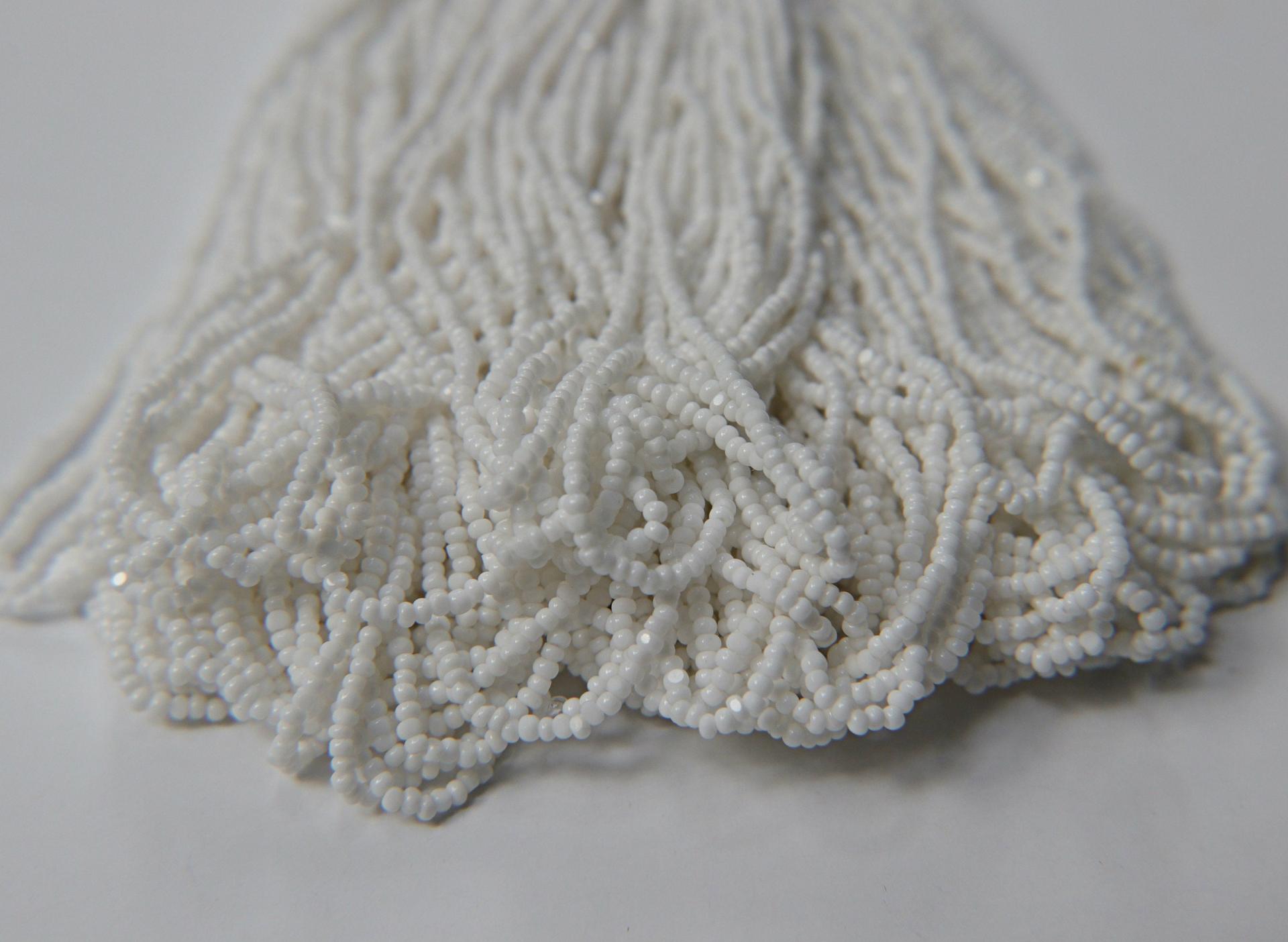 8/0 Charlotte Cut Beads Chalk White Opaque 10/20/50/250/500 Grams glass beads, jewelry supply, vintage findings, craft supply, rare white