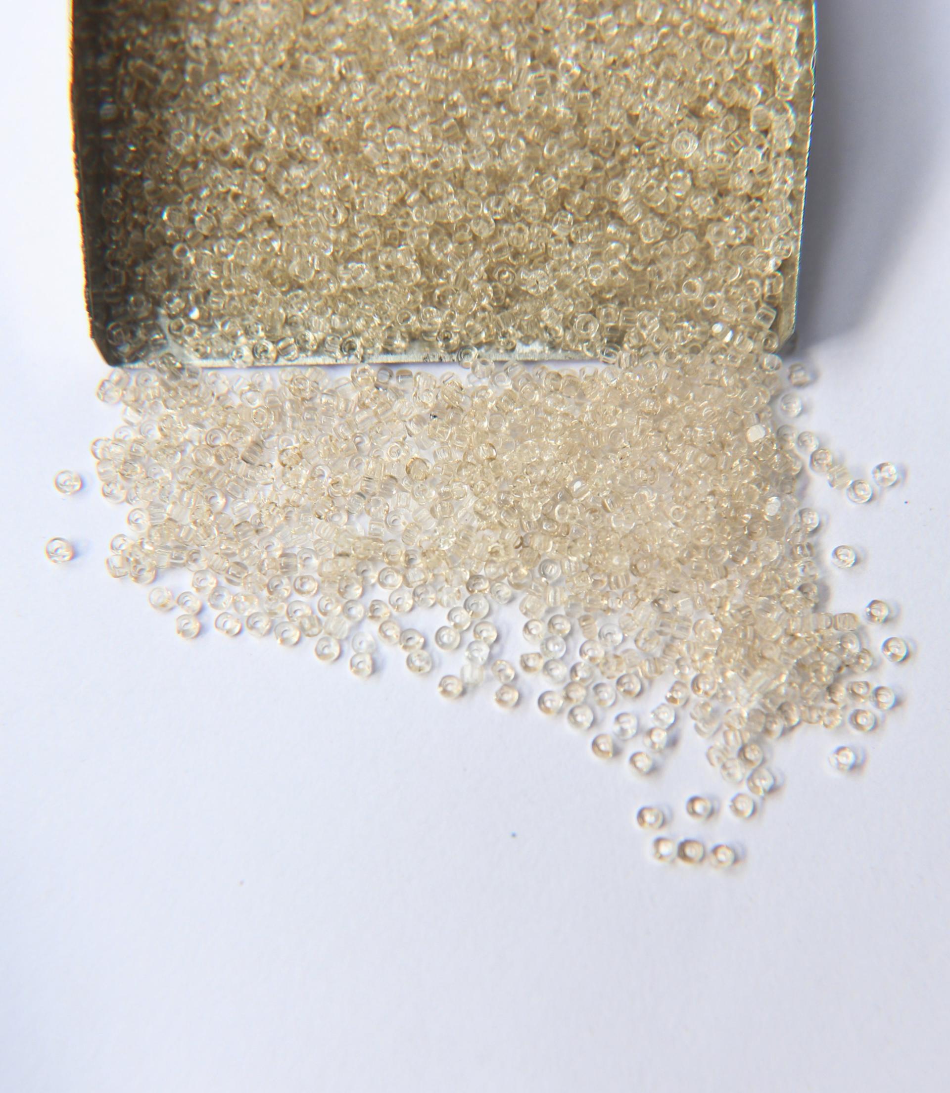 8/0 Charlotte Cut Beads Ionized Crystal Light Champagne 10/20/50/250/500 Grams glass beads, jewelry supply, vintage findings, craft supply