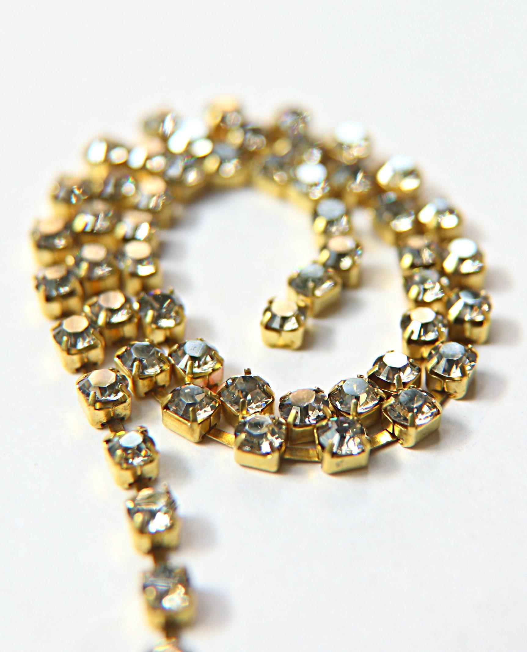 18ss Swarovski Rhinestone Chain in Crystal Silver Shade 0.5/1/2/5 Meters Bridal Supplies, Jewelry, vintage findings, embroidery materials