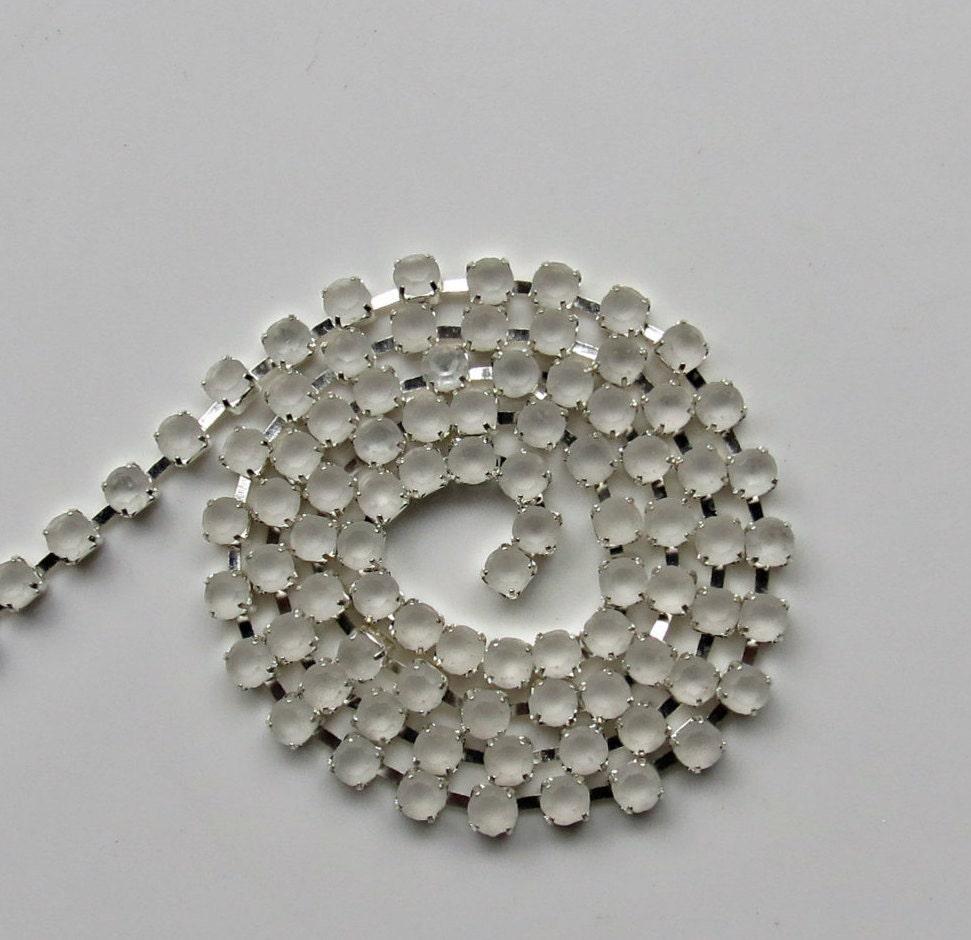 6 SS Rhinestone Chain Vintage Glass Crystal Frosted Silver Plated 2mm 1/2/5/15 Meters Wedding Bridal Supplies|Jewelry Making|Decoration