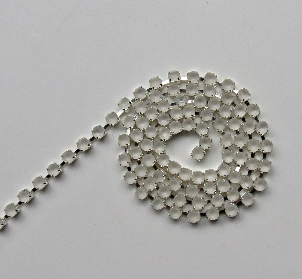 6 SS Rhinestone Chain Vintage Glass Crystal Frosted Silver Plated 2mm 1/2/5/15 Meters Wedding Bridal Supplies|Jewelry Making|Decoration