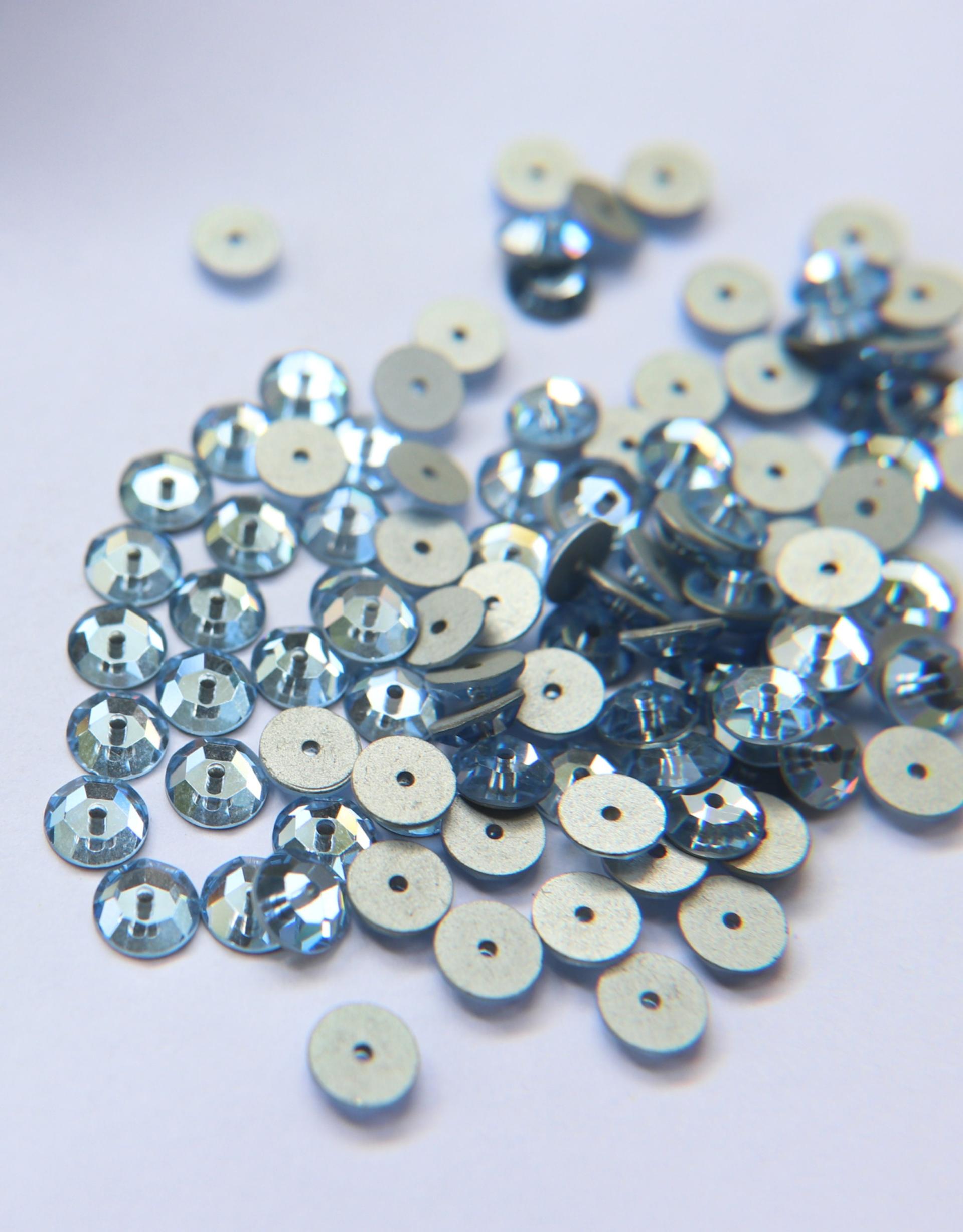 Swarovski Light Sapphire 6MM Lochrose SEW ON STONES 3128 24/72/144/720 Pieces, embroidery materials, couture materials, wedding decoration