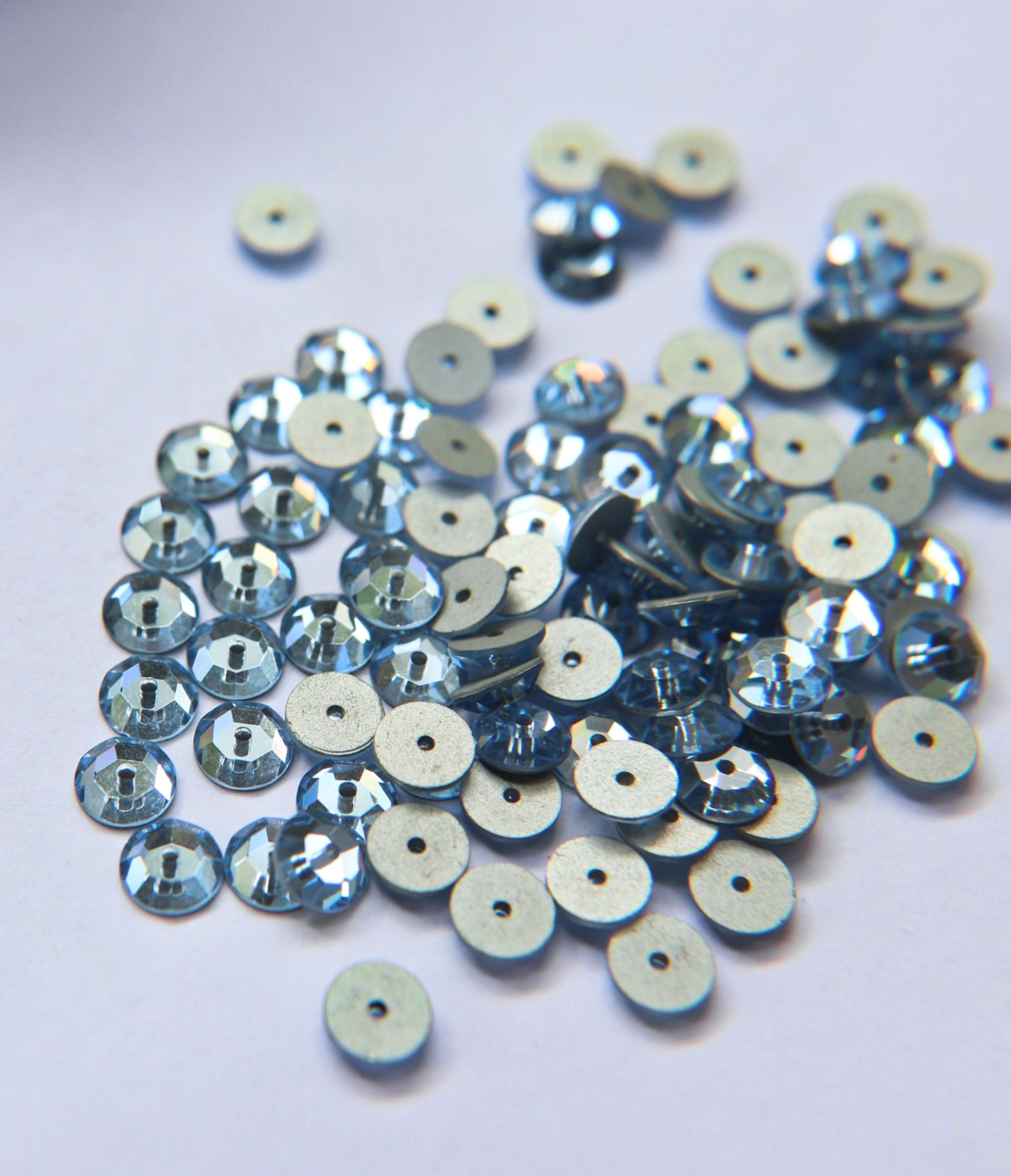 Swarovski Light Sapphire 6MM Lochrose SEW ON STONES 3128 24/72/144/720 Pieces, embroidery materials, couture materials, wedding decoration