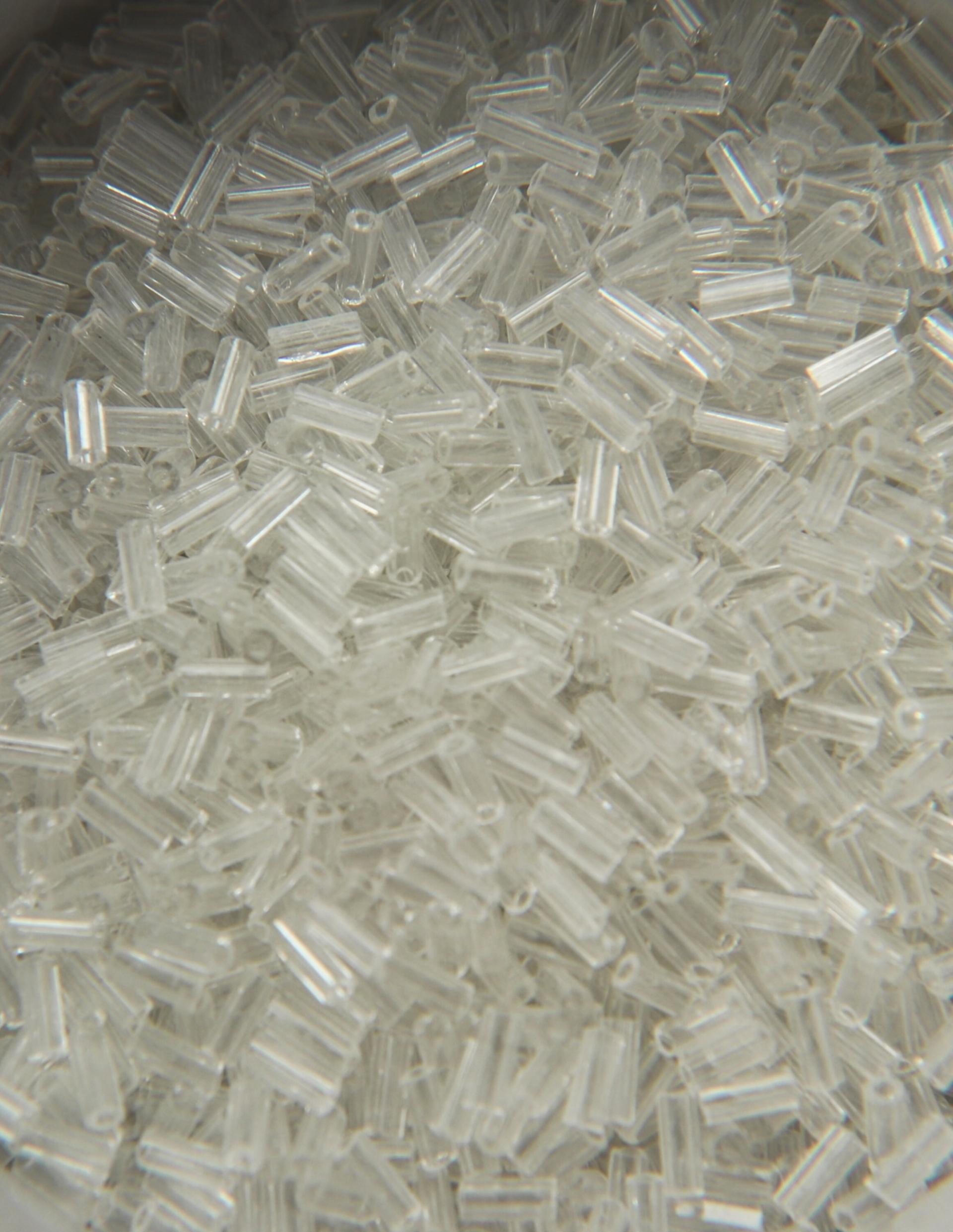 True Cuts Size 2 (2x4mm) Bugle Beads 5/10/20/50/250/500 Grams Crystal 00050 Preciosa Ornella loose tube beads, embroidery materials