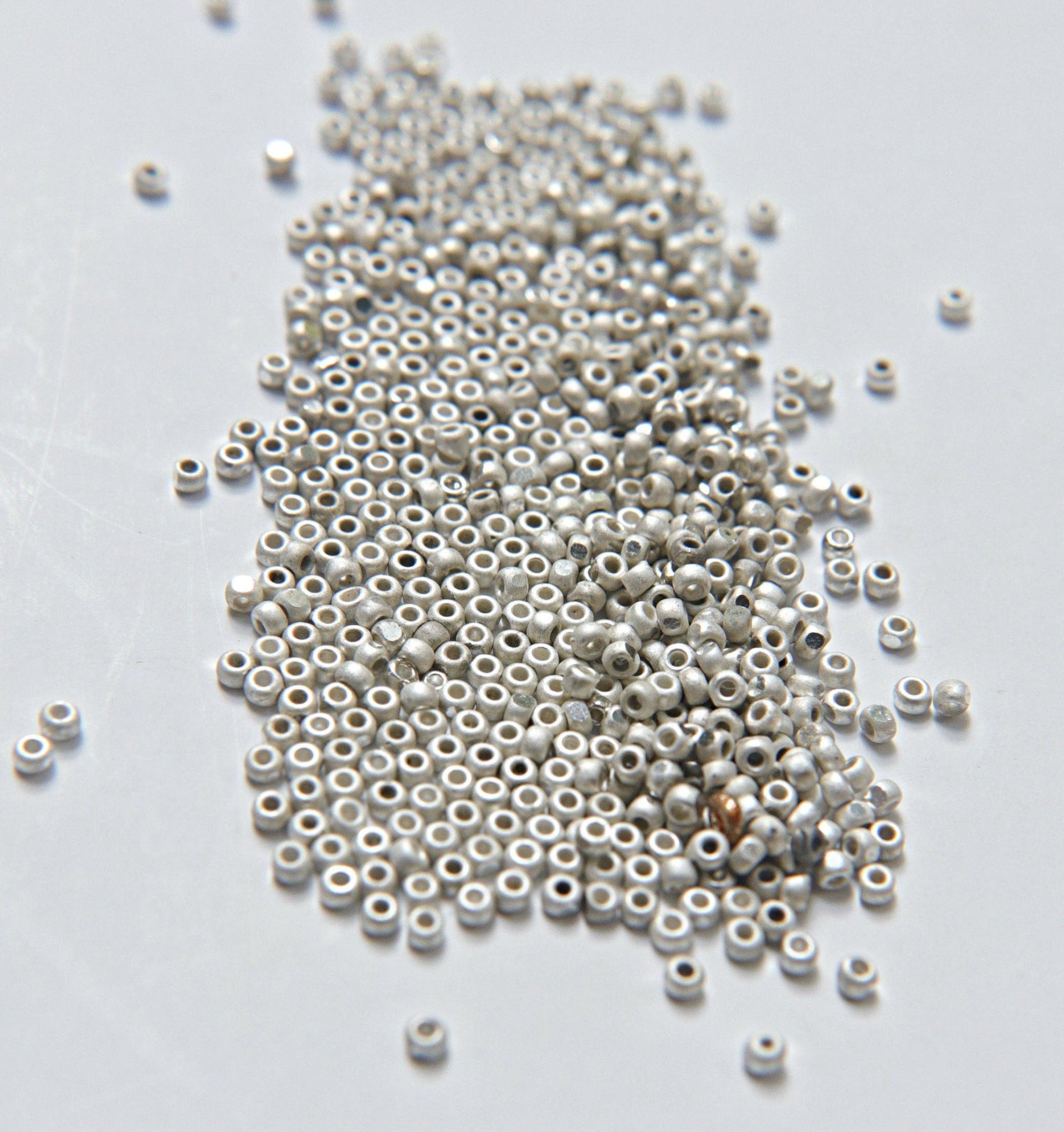 11/0 Charlotte Cut Beads Matt Sterling Silver 10/20/50/250/500 Grams embroidery materials, jewelry making, vintage beads, rare finding