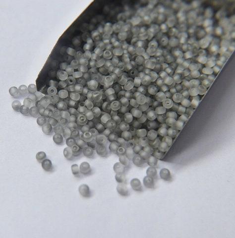 8/0 Seed Beads Frosted Gunmetal 3 MM 20/50/100/200 Grams glass beads, jewelry supply, vintage findings, craft supply
