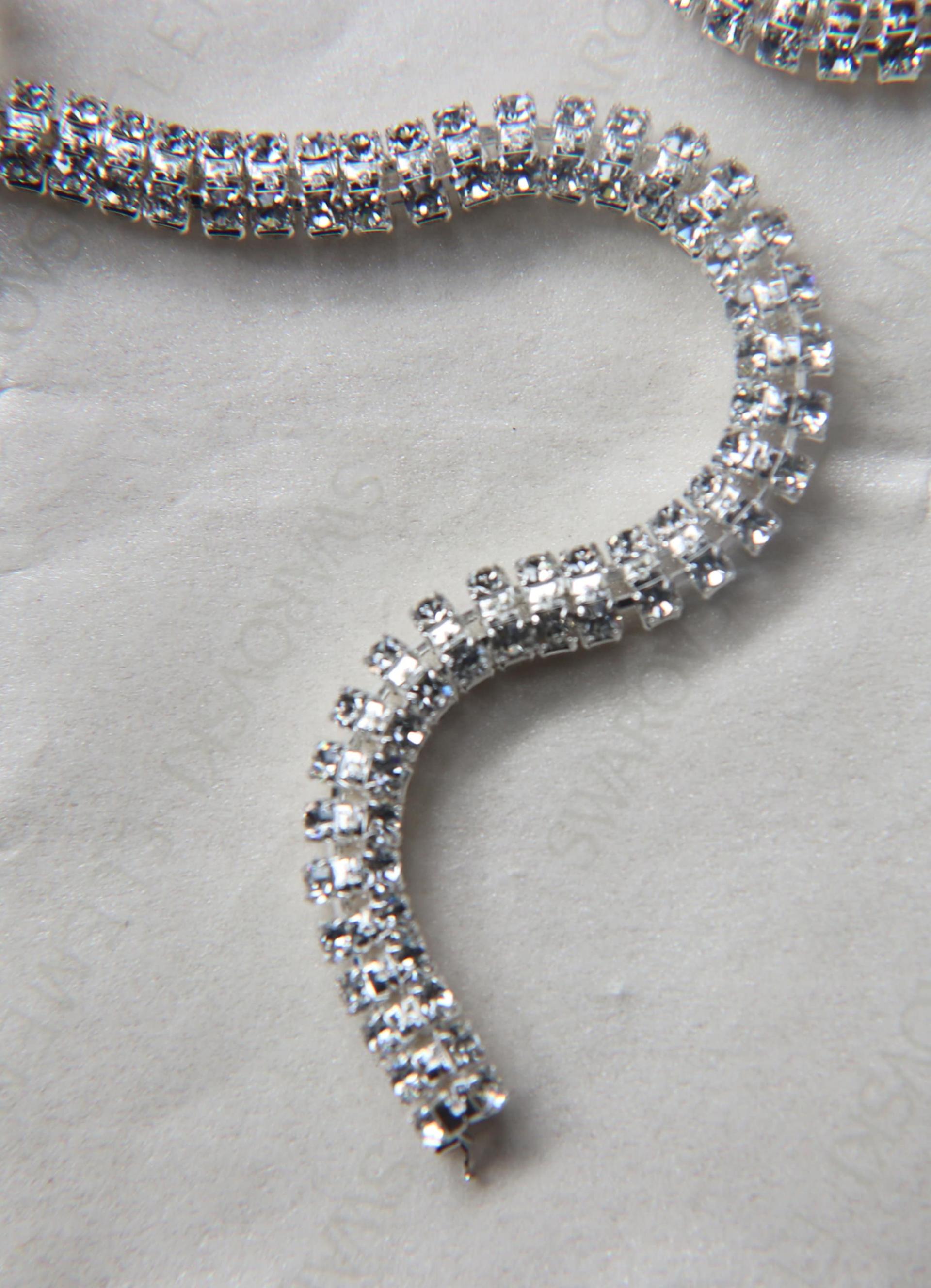 Swarovski Serpentine chain Round Rhinestone lace in Silver Plating 6mm thick for embellishments/Jewellery/couture inside (Hole 3mm) jacket
