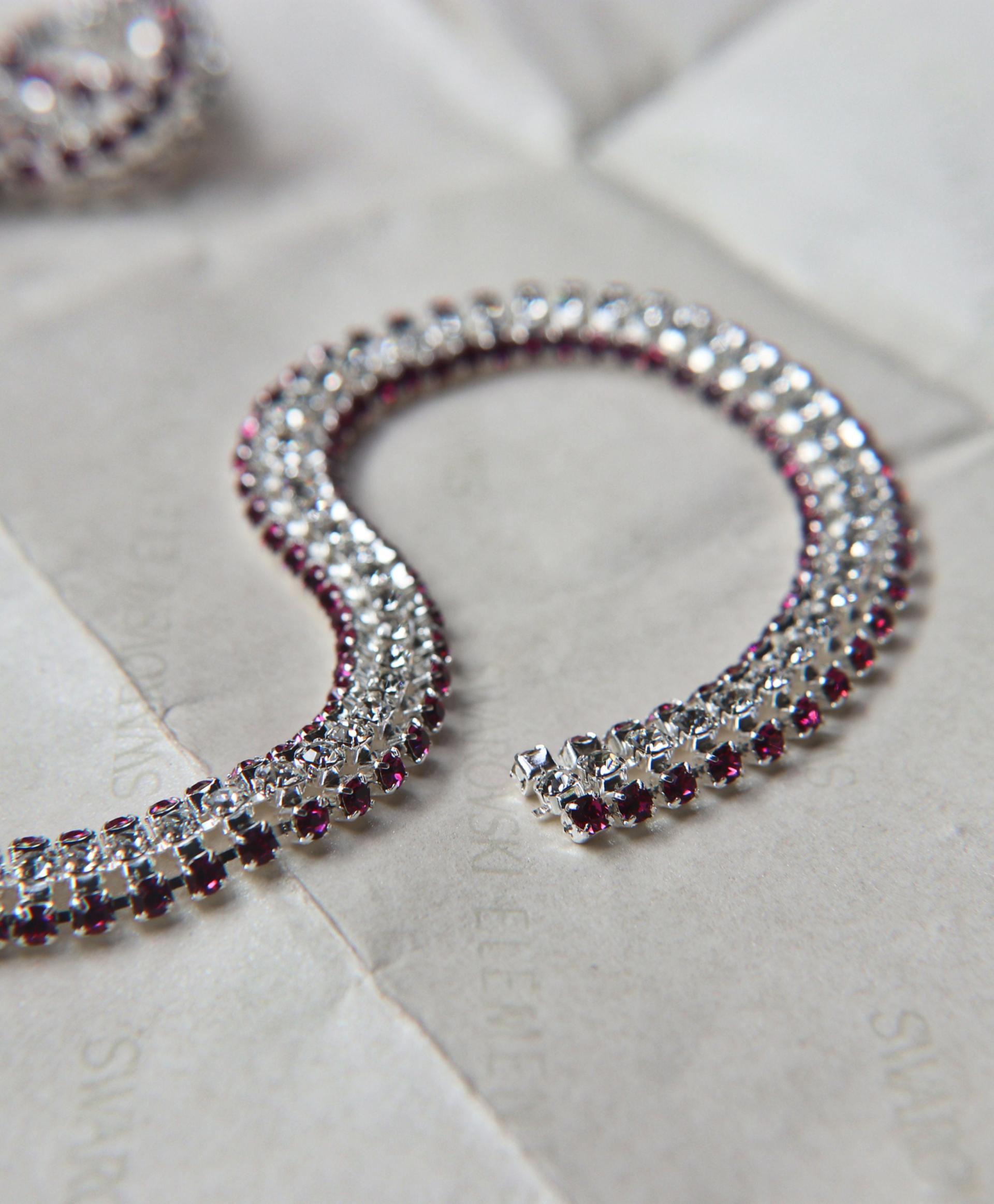 Swarovski Serpentine chain Rhinestone dome lace in Silver Plating 8mm thick for embellishments/Jewellery/couture jacket shoes embellishment