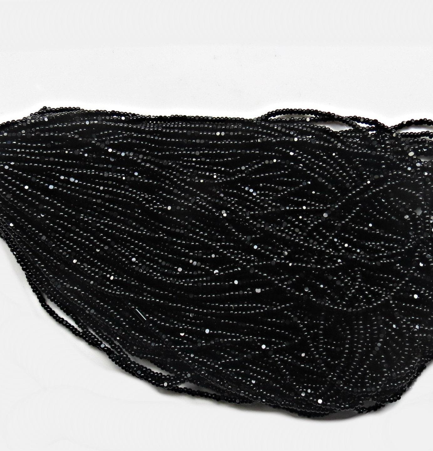 13/0 Charlotte Cut Beads Jet Black 5/10/20/50/250/500 Grams craft supplies, jewelry making, embroidery materials, vintage beads, rare supply