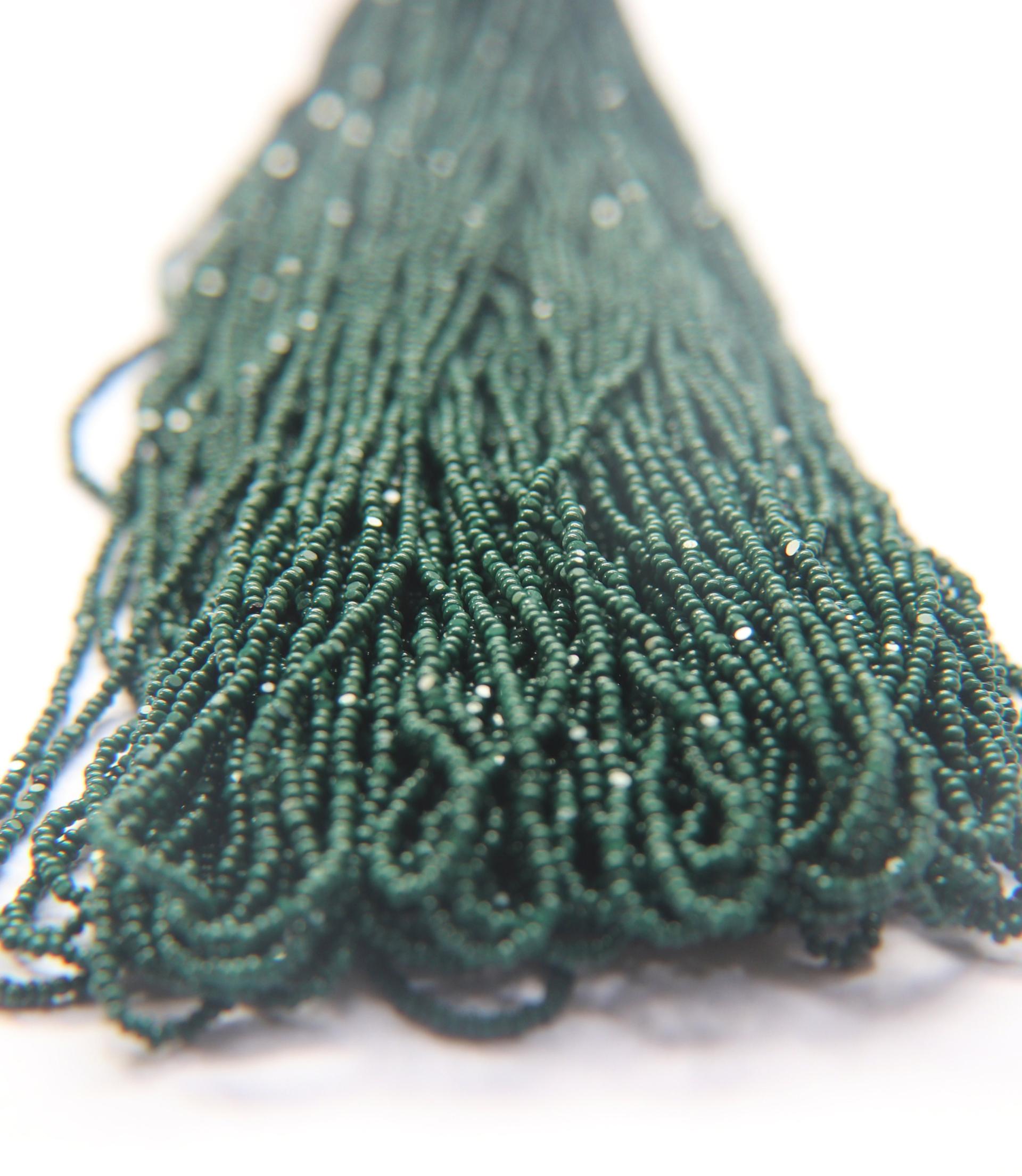 11/0 Hanks Charlotte Cut Beads 53270 Emerald Opaque 1/5/25/50/100 Hanks 2.0mm glass beads, jewelry supply, findings, craft supply vintage