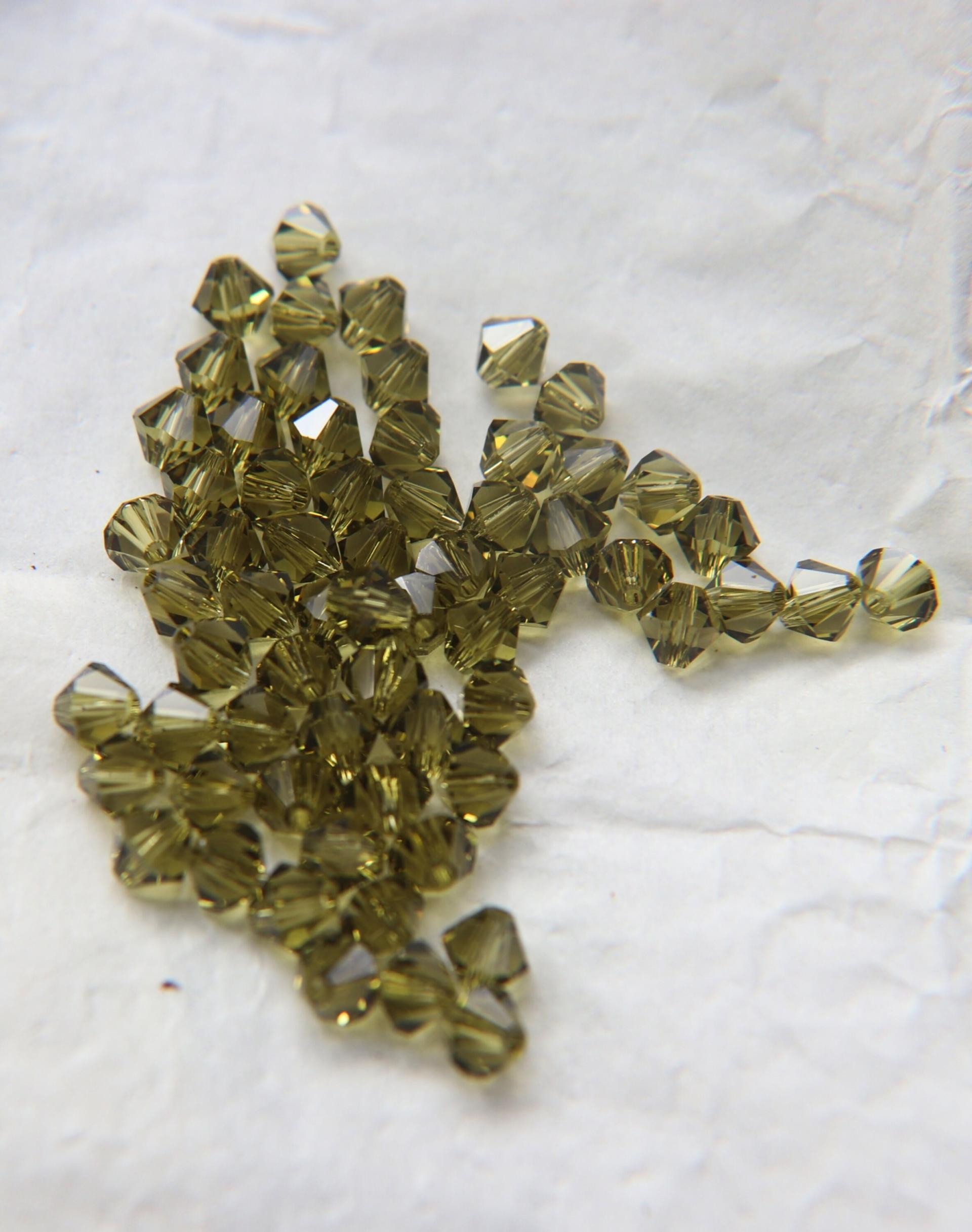 5mm Khaki Swarovski Bicone beads Cuts 12/36/72/144/432/720 Pieces (550) VINTAGE SWAROVSKI, jewelry making, embroidery materials, craft