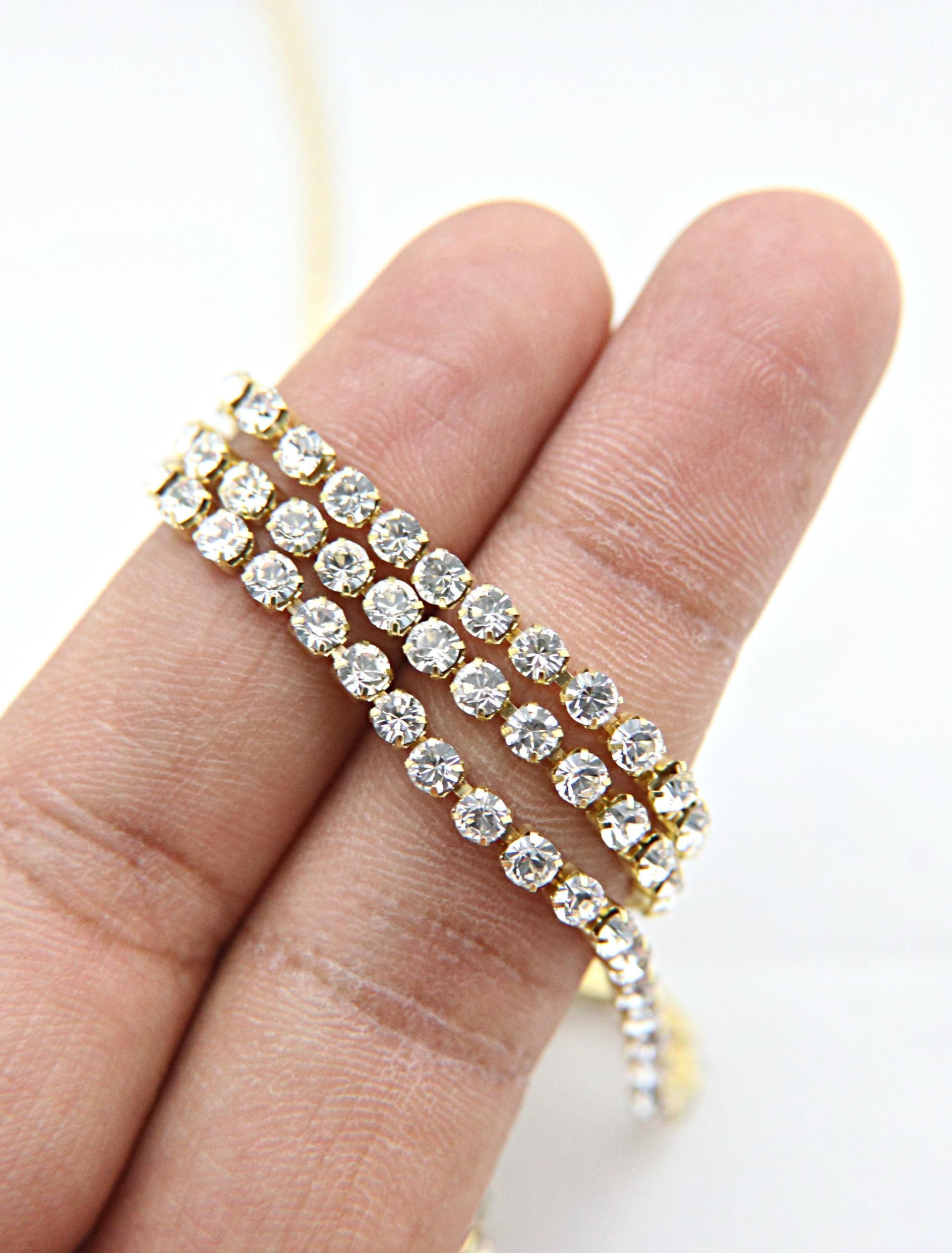 10ss/12ss Swarovski Close Cup Chain in Crystal Xillion Made in Austria 0.5/1/2/5 Meters rare couture material Bridal Supplies|Jewelry Making