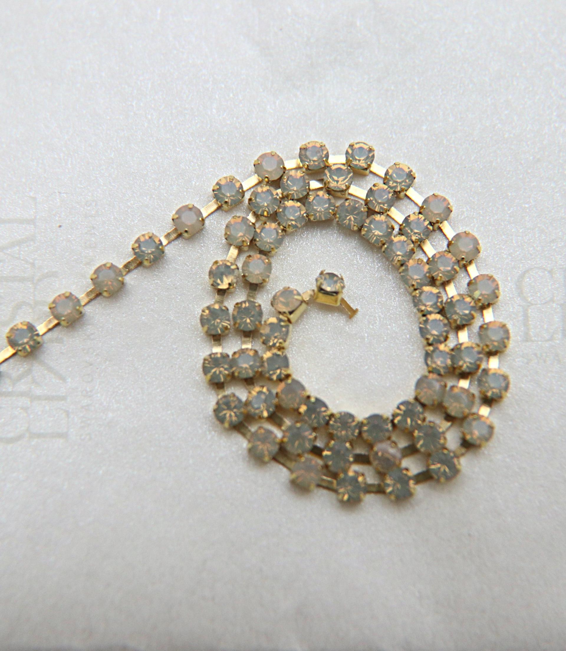 12SS Swarovski Vintage Rhinestone Chain in Sand Opal 3mm 0.5/1/2/5 Meters Wedding Bridal Supplies|Jewelry Making|Decoration, vintage finding