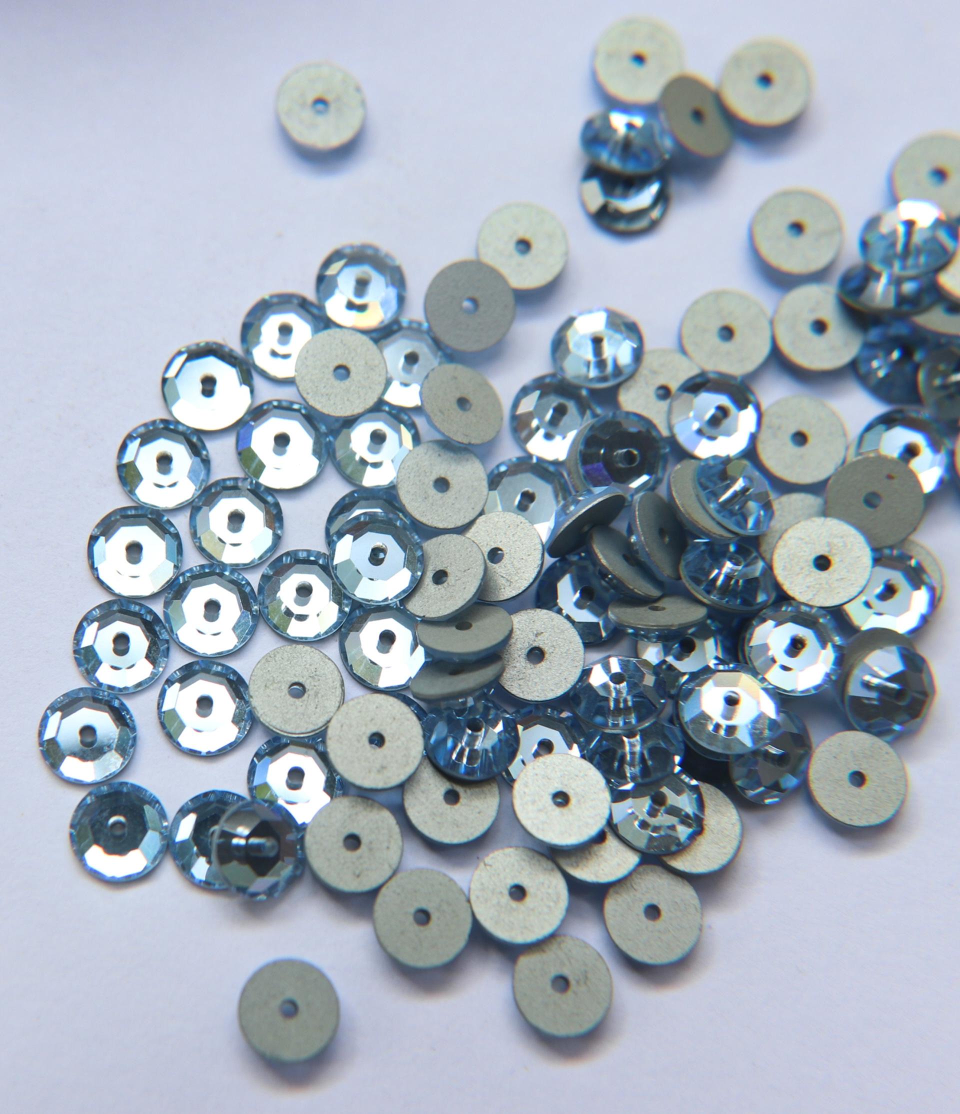 Swarovski Light Sapphire 6MM Lochrose SEW ON STONES 3128 24/72/144/720 Pieces, embroidery materials, couture materials, wedding decoration