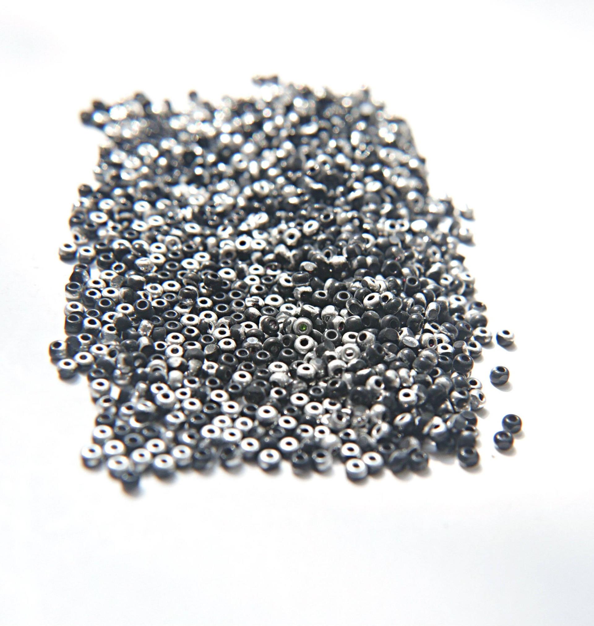11/0 Charlotte true Cut Beads Patina Black Silver 10/20/50/250/500 Grams