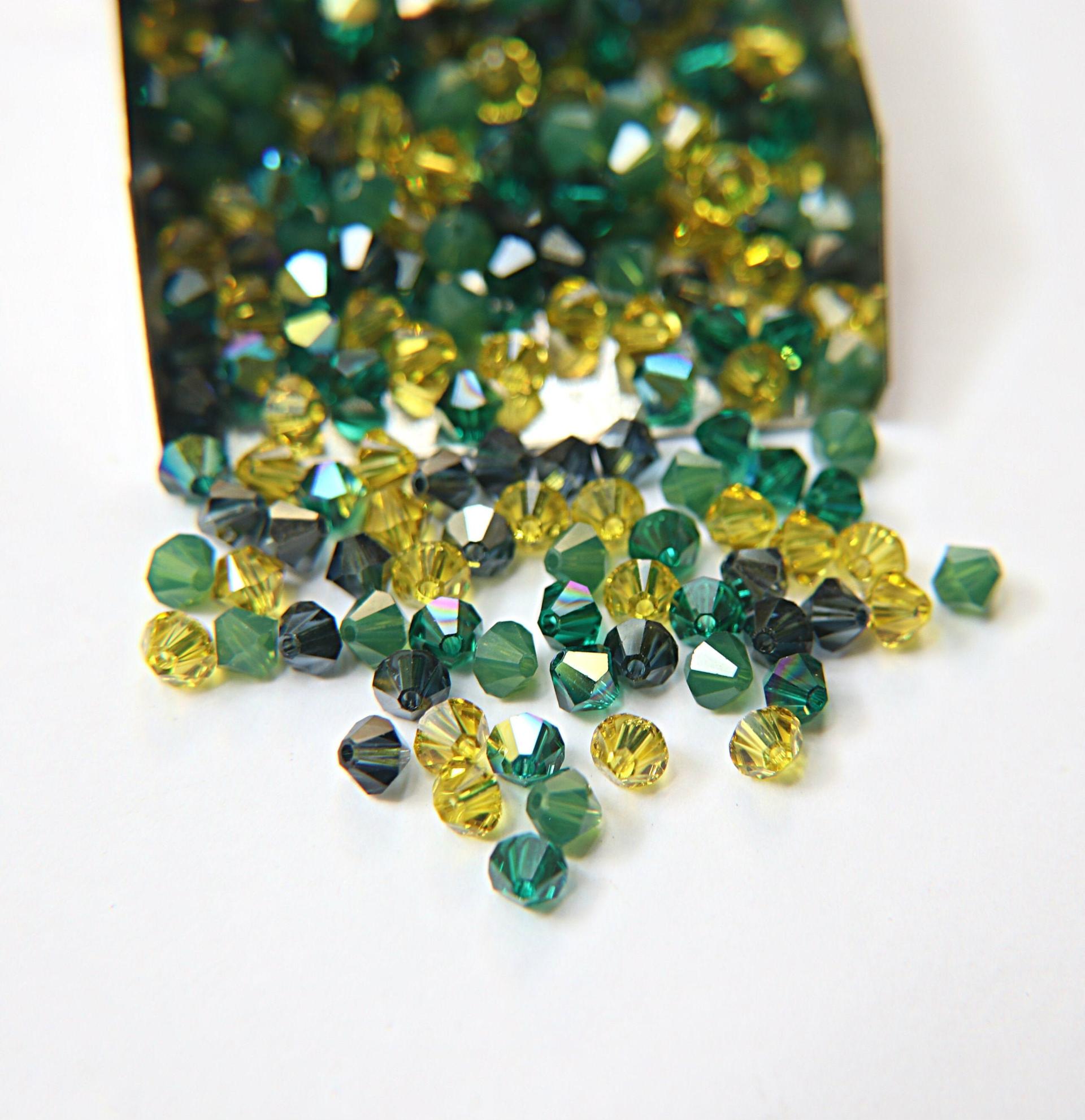 5mm Green Gems Designer Mixes Swarovski Bicone beads 12/36/72/144/432/720 Pieces jewelry making, embroidery materials, mix beads