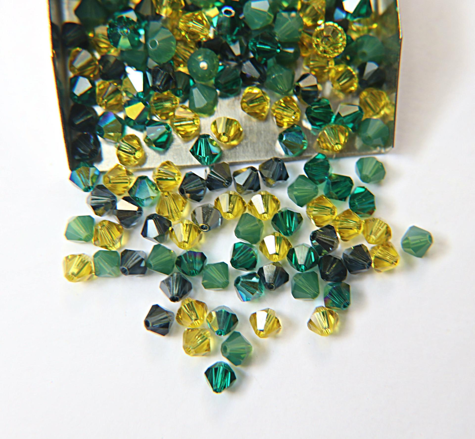 5mm Green Gems Designer Mixes Swarovski Bicone beads 12/36/72/144/432/720 Pieces jewelry making, embroidery materials, mix beads