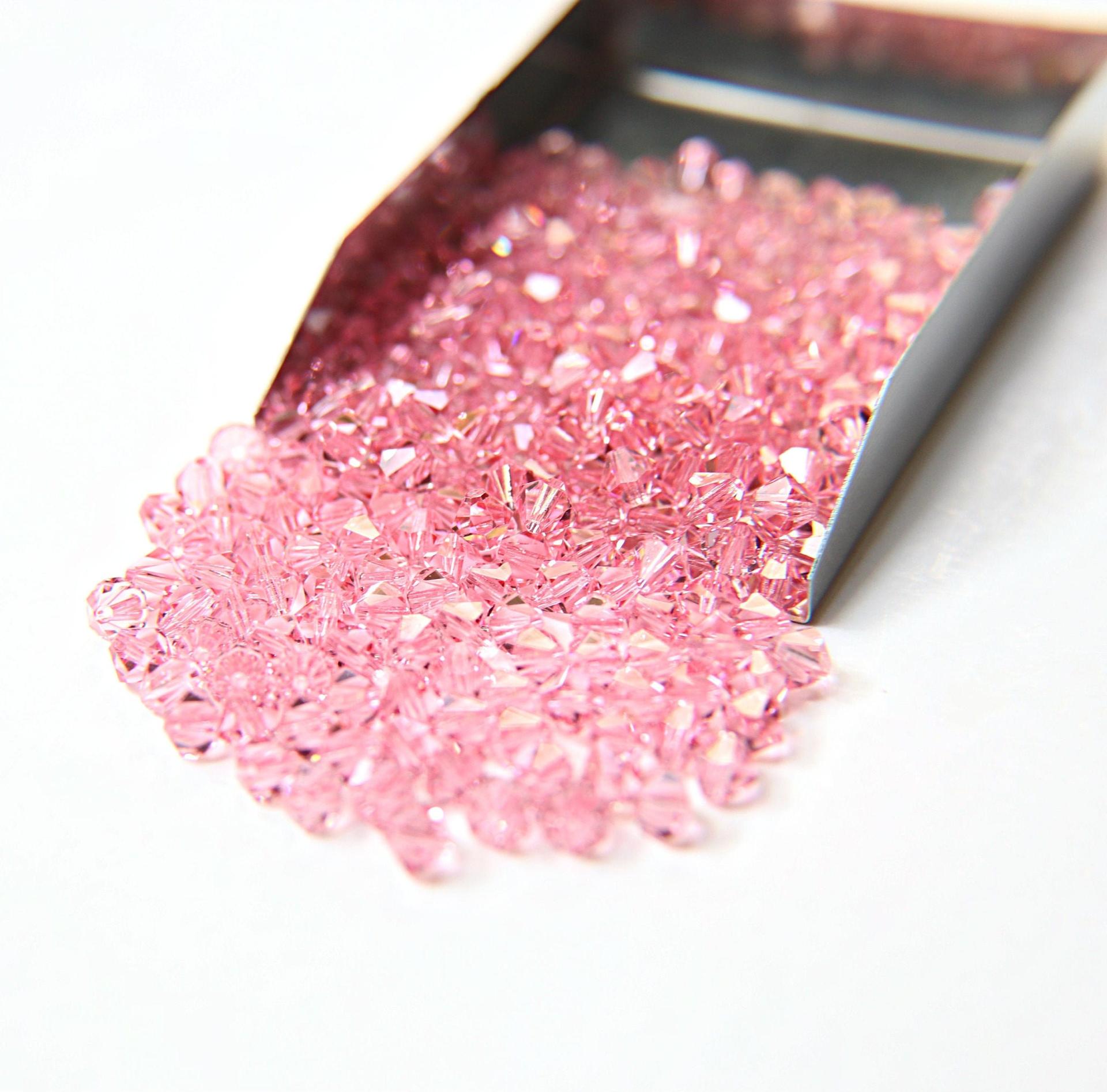 2.5mm Light Rose Swarovski Bicone Tiny Beads 36/72/144/432/1000 Pieces Jewelry findings, embroidery materials, jewelry making, rare beads