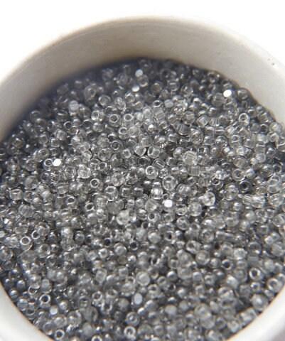 8/0 Charlotte Cut Beads Ionized Crystal Light Grey 10/20/50/250/500 Grams glass beads, jewelry supply, vintage findings, craft supply