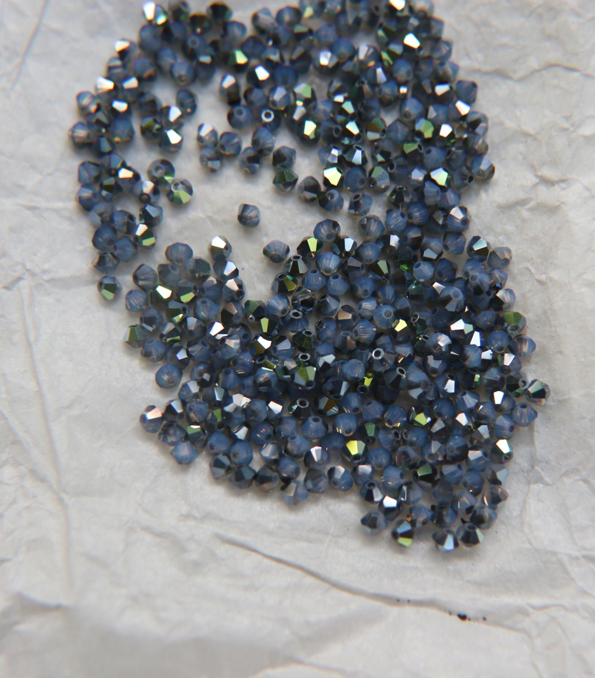 3mm White Opal Star Shine Swarovski Bicone Cuts 36/72/144/432/720 Pieces Jewelry findings, embroidery materials, jewelry, craft supplies
