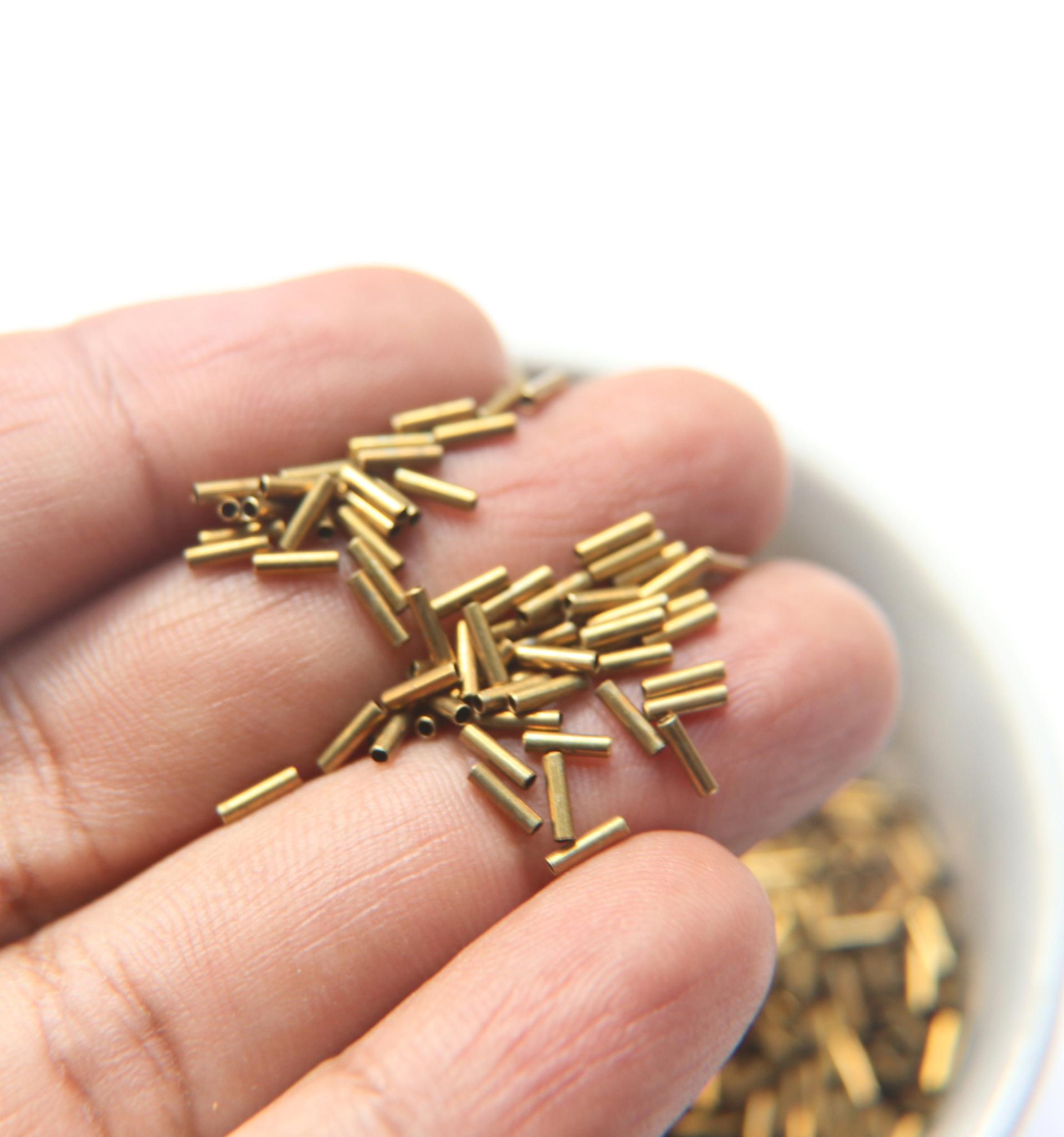 Fine 1.3 MM Seamless Brass Tubes 5/10/20/30/40/60/80 MM Length rare findings, brass tubes, jewelry making, craft supplies, decoration