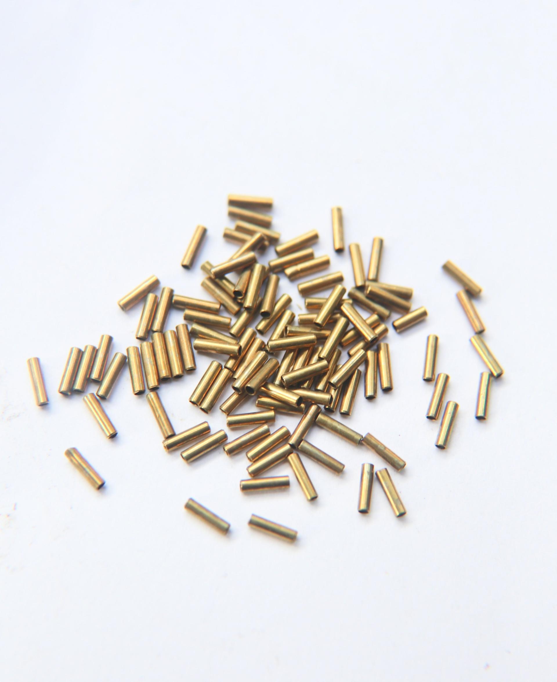 Fine 1.3 MM Seamless Brass Tubes 5/10/20/30/40/60/80 MM Length rare findings, brass tubes, jewelry making, craft supplies, decoration